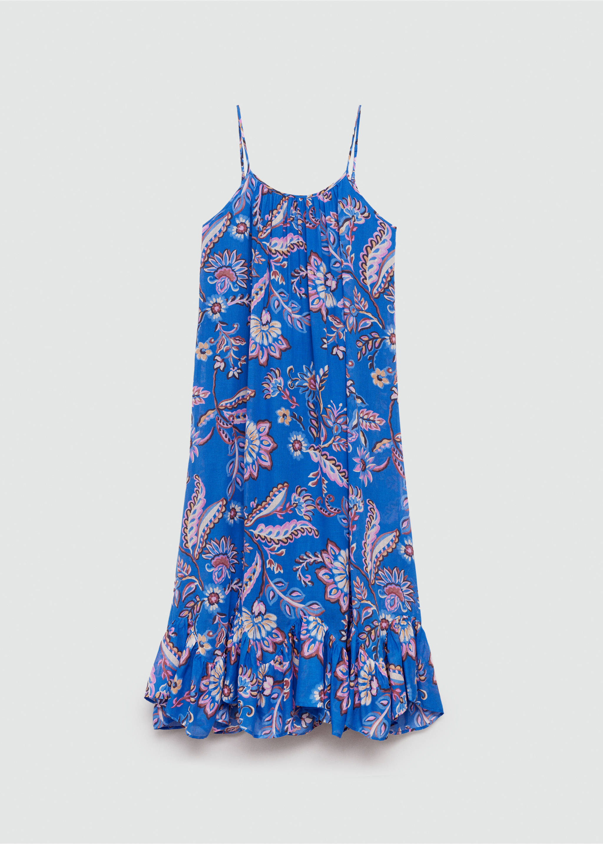 Vestido largo estampado floral - Artículo sin modelo, Azul. Ref: 77012928-00.