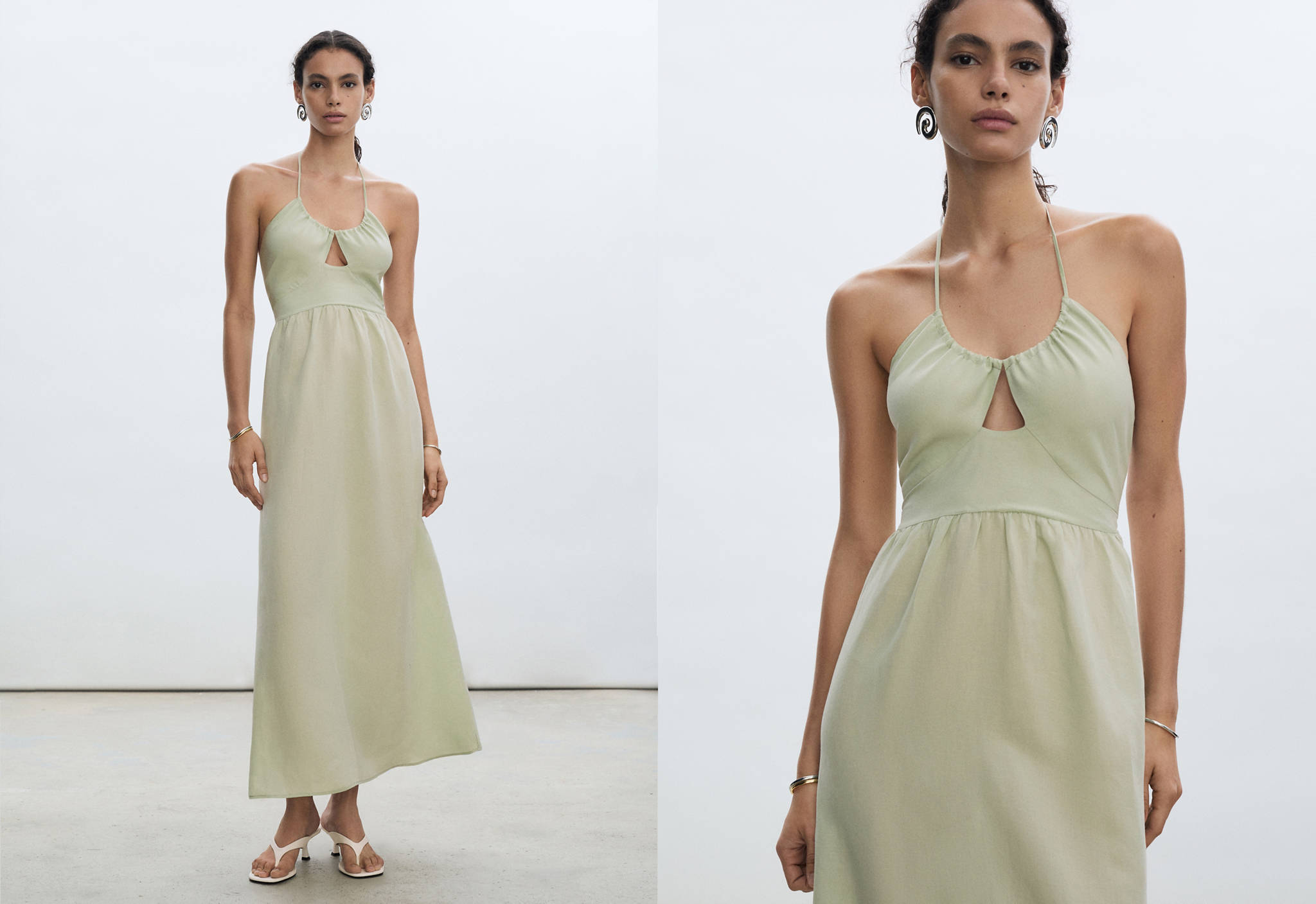 Long halter-neck dress - Panoramic plane