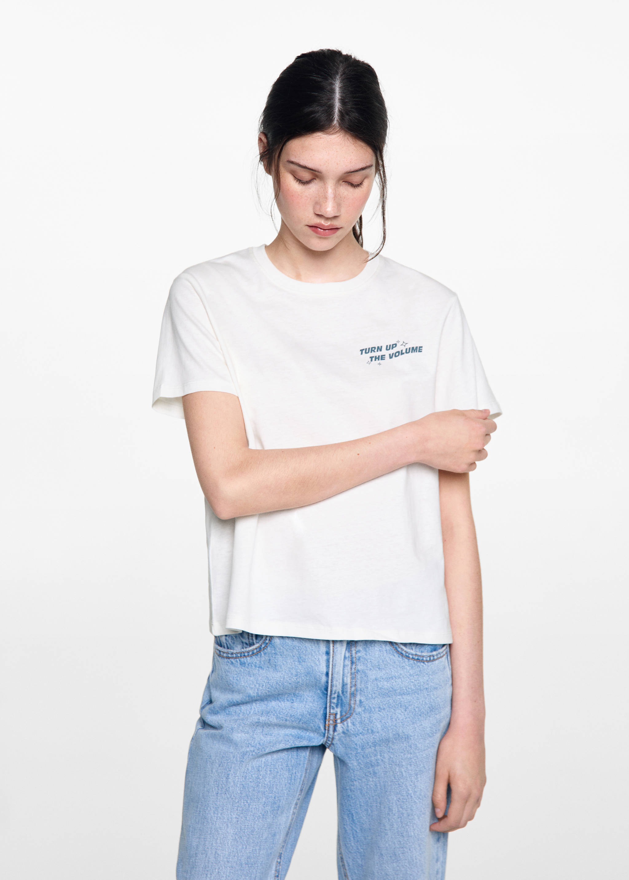 Camiseta estampada algodón - Plano medio