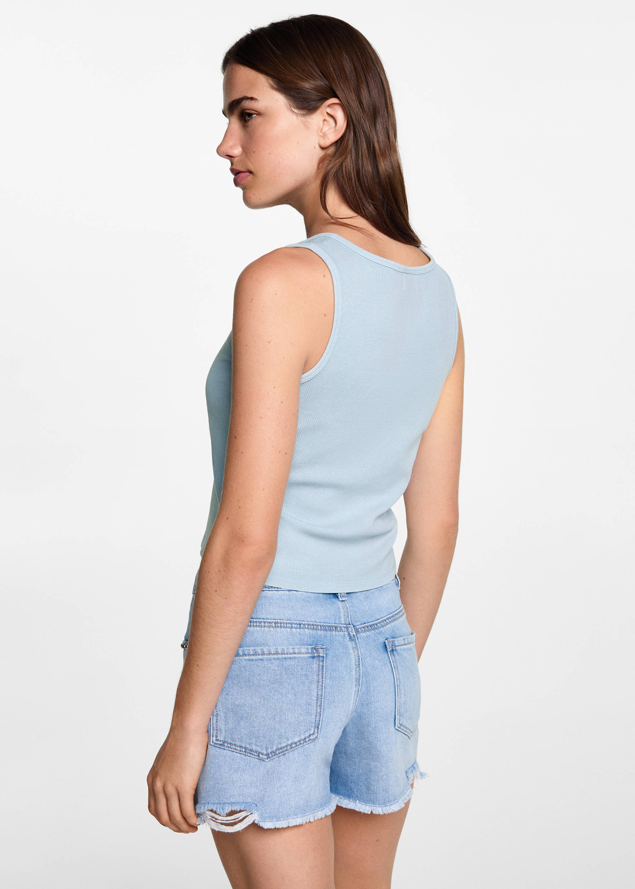 Ribbed cotton-blend top - Reverse of the article