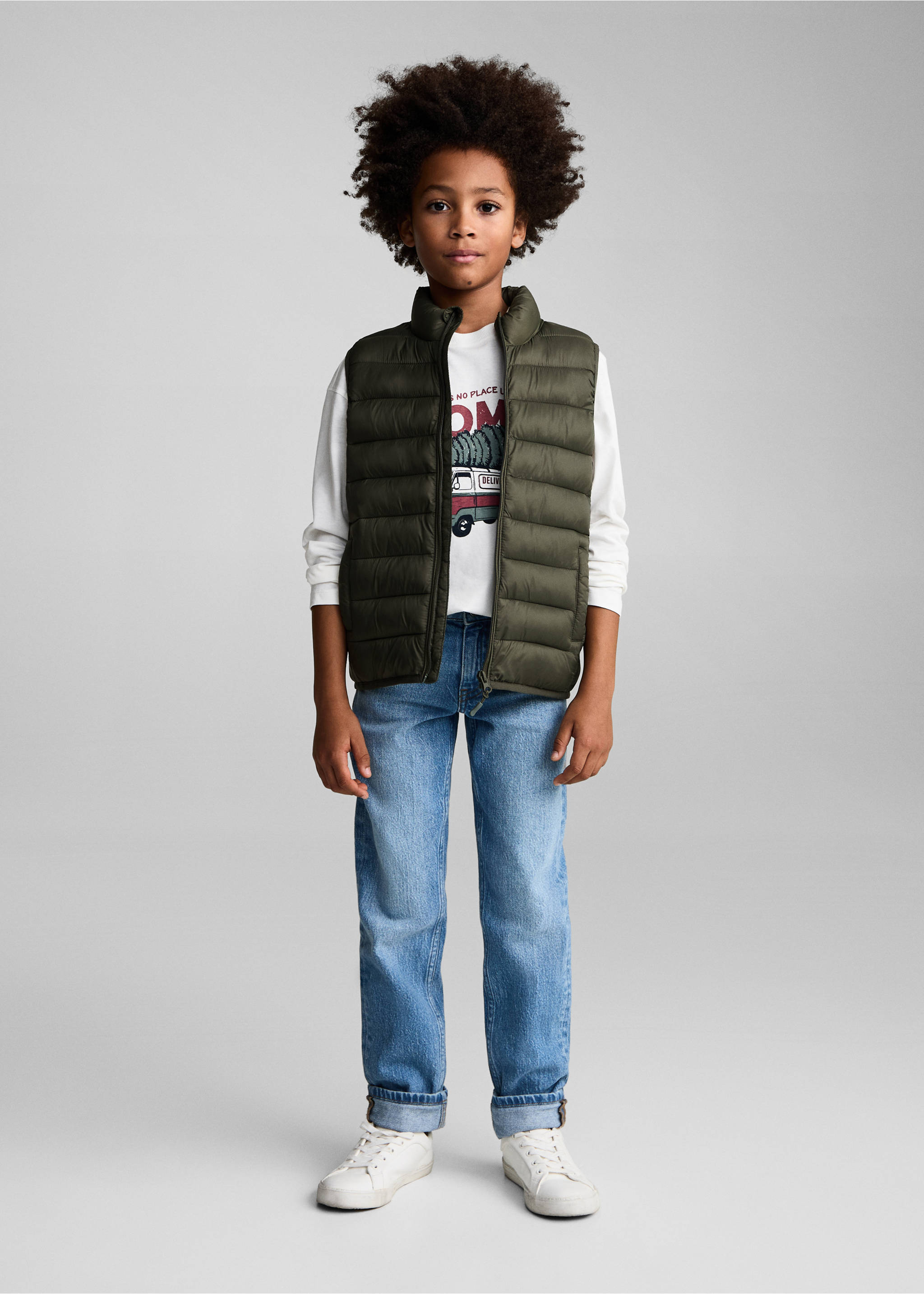 Quilted gilet - General plane, Khaki. Ref: 77013269-00.