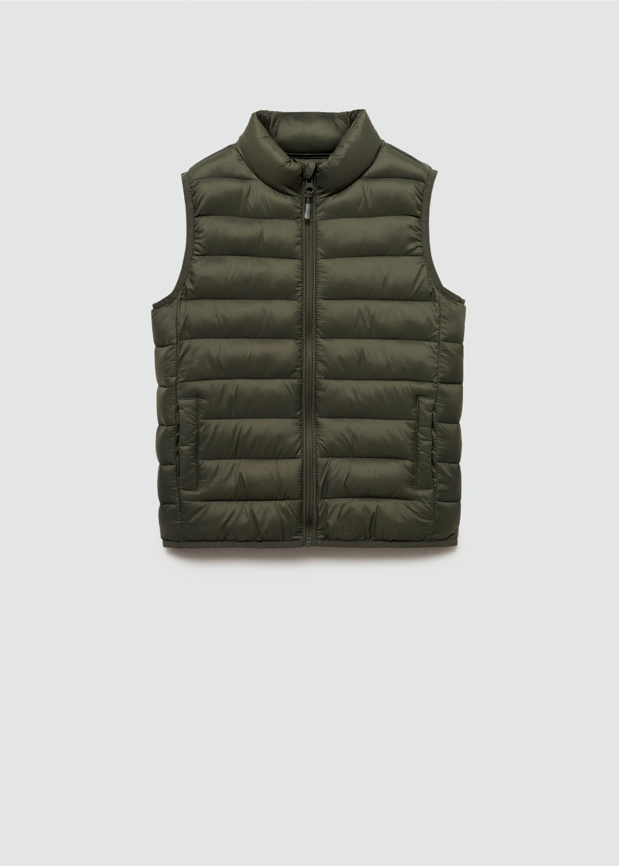 Quilted gilet - Article without model, Khaki. Ref: 77013269-00.