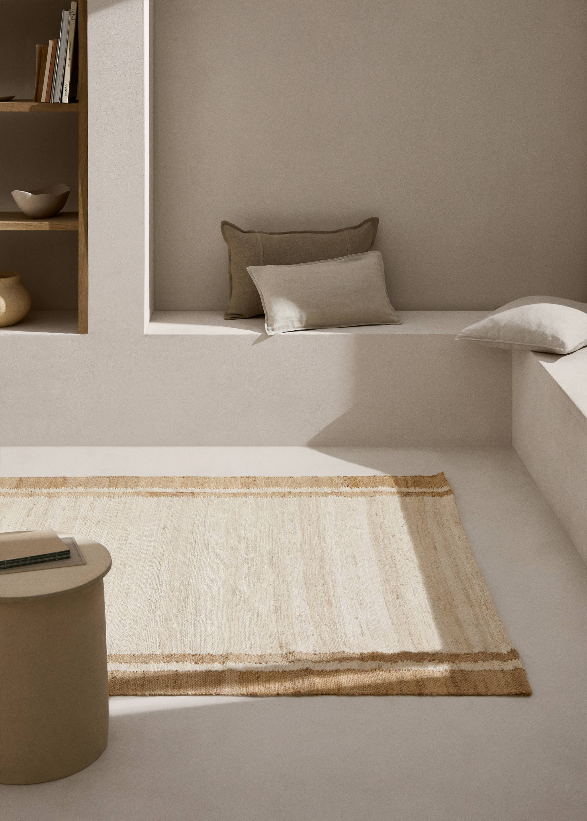 Tapis combiné jute et coton 150x200 cm - Plan général