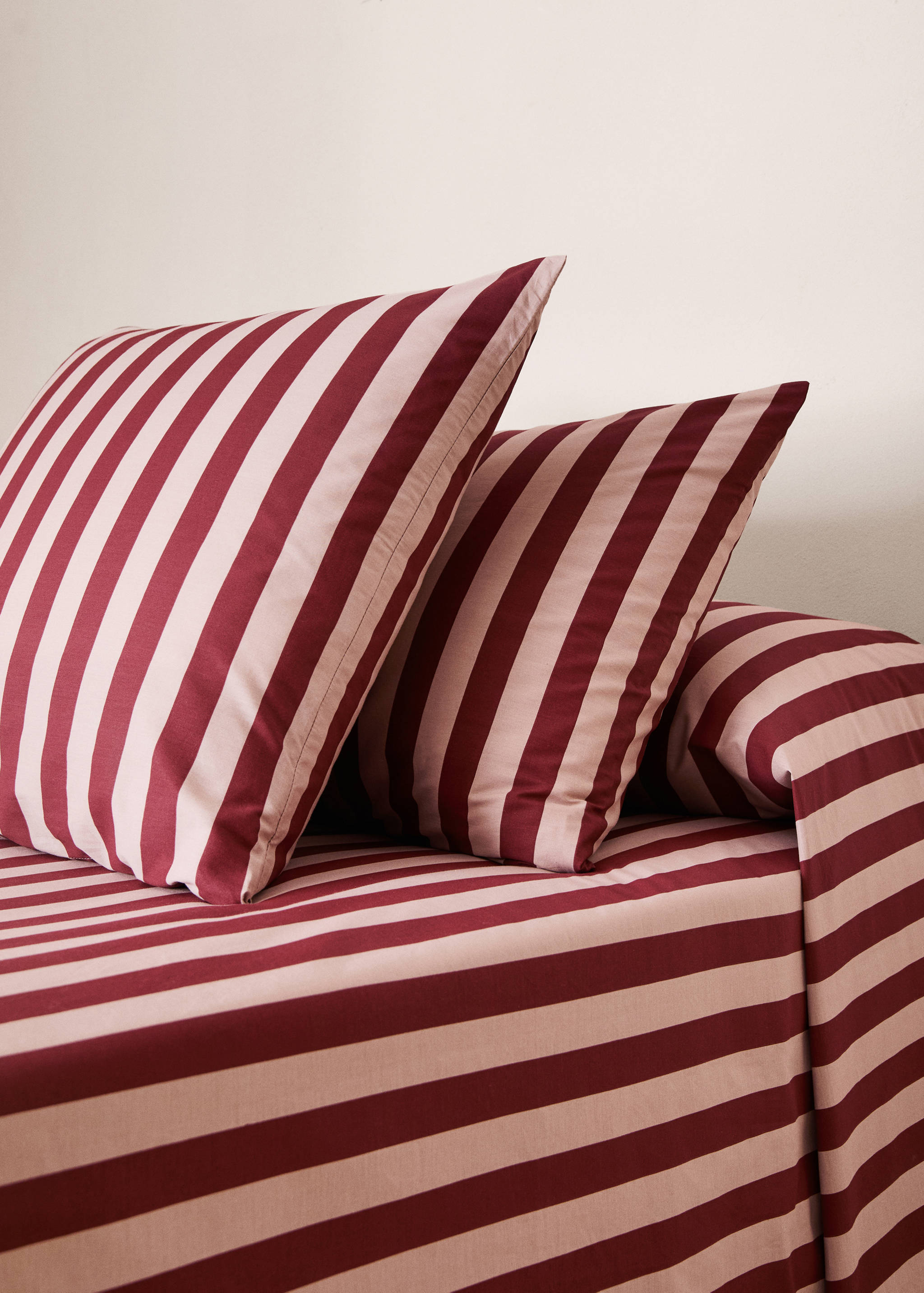 Percale cotton Kodak-striped pillowcase 60x60cm - General plane