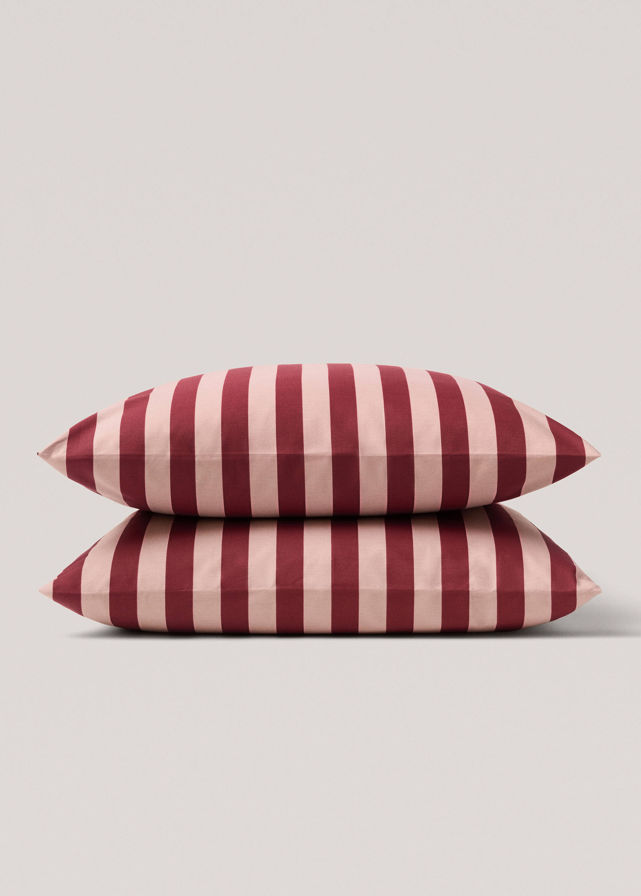 Percale cotton Kodak-striped pillowcase 60x60cm - Details of the article 1