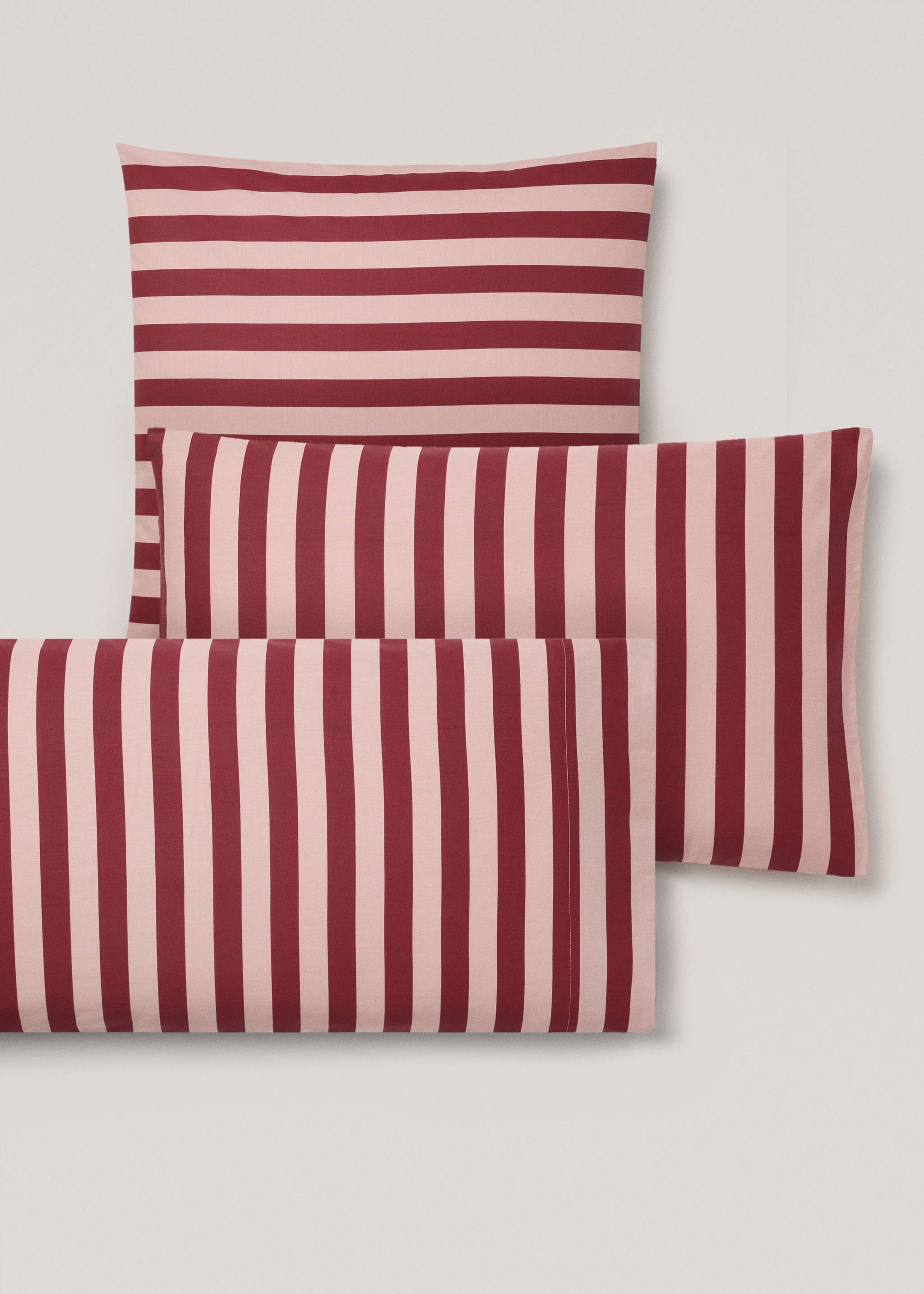 Percale cotton Kodak-striped pillowcase 60x60cm - Details of the article 4