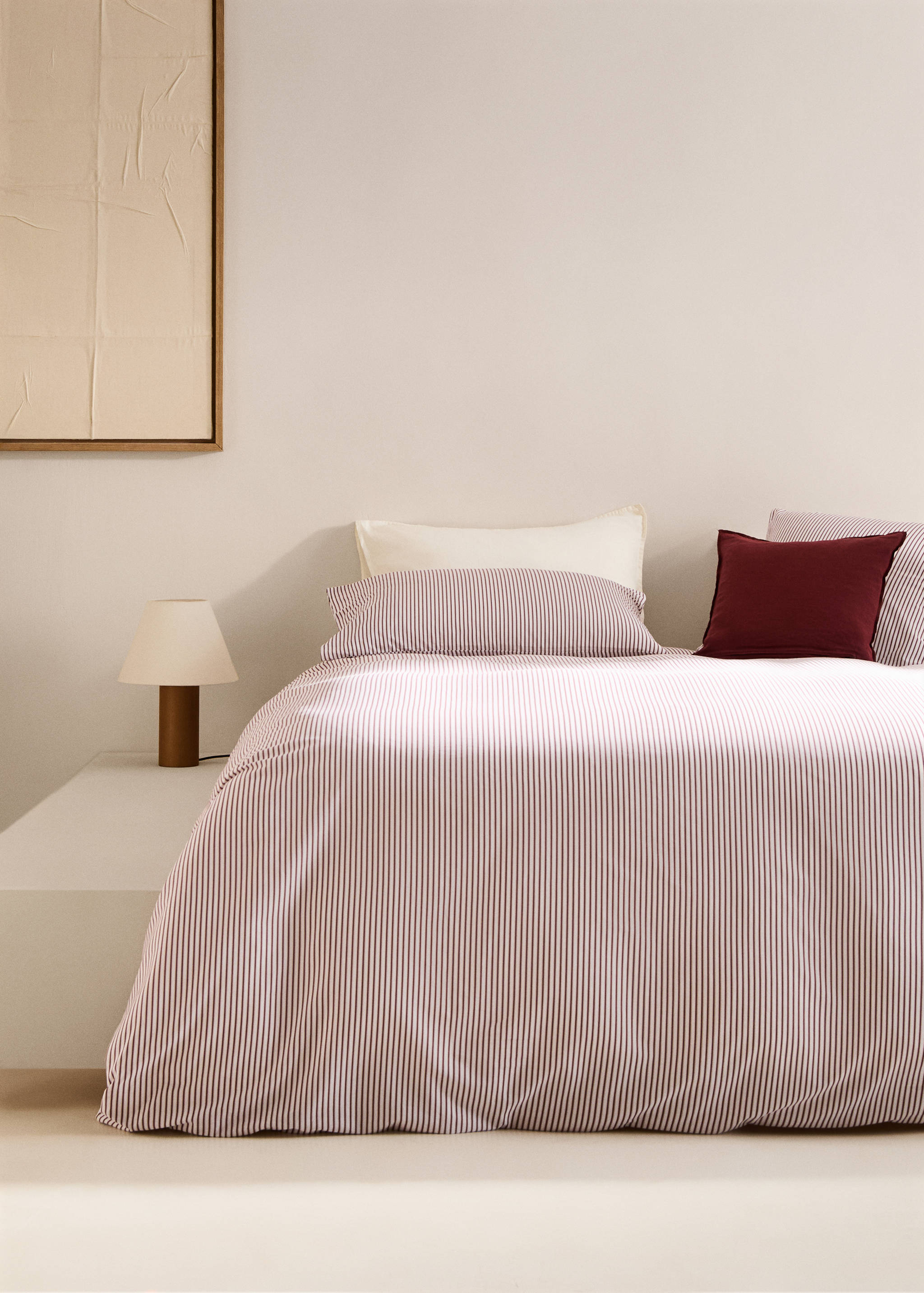 Percale cotton striped duvet cover for 135cm bed - General plane
