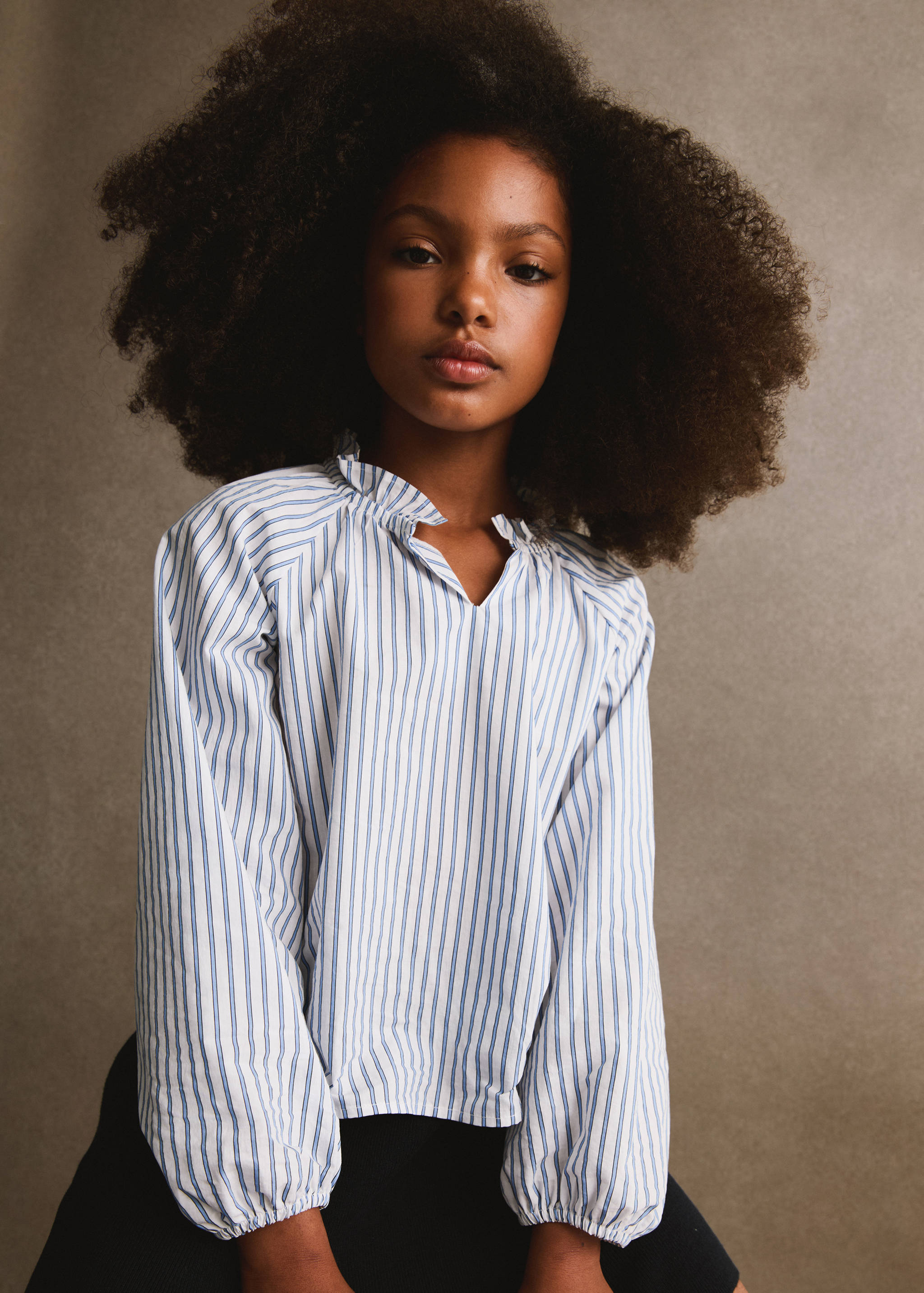 Блузка в полоску с присборенной деталью - Деталь изделия 6