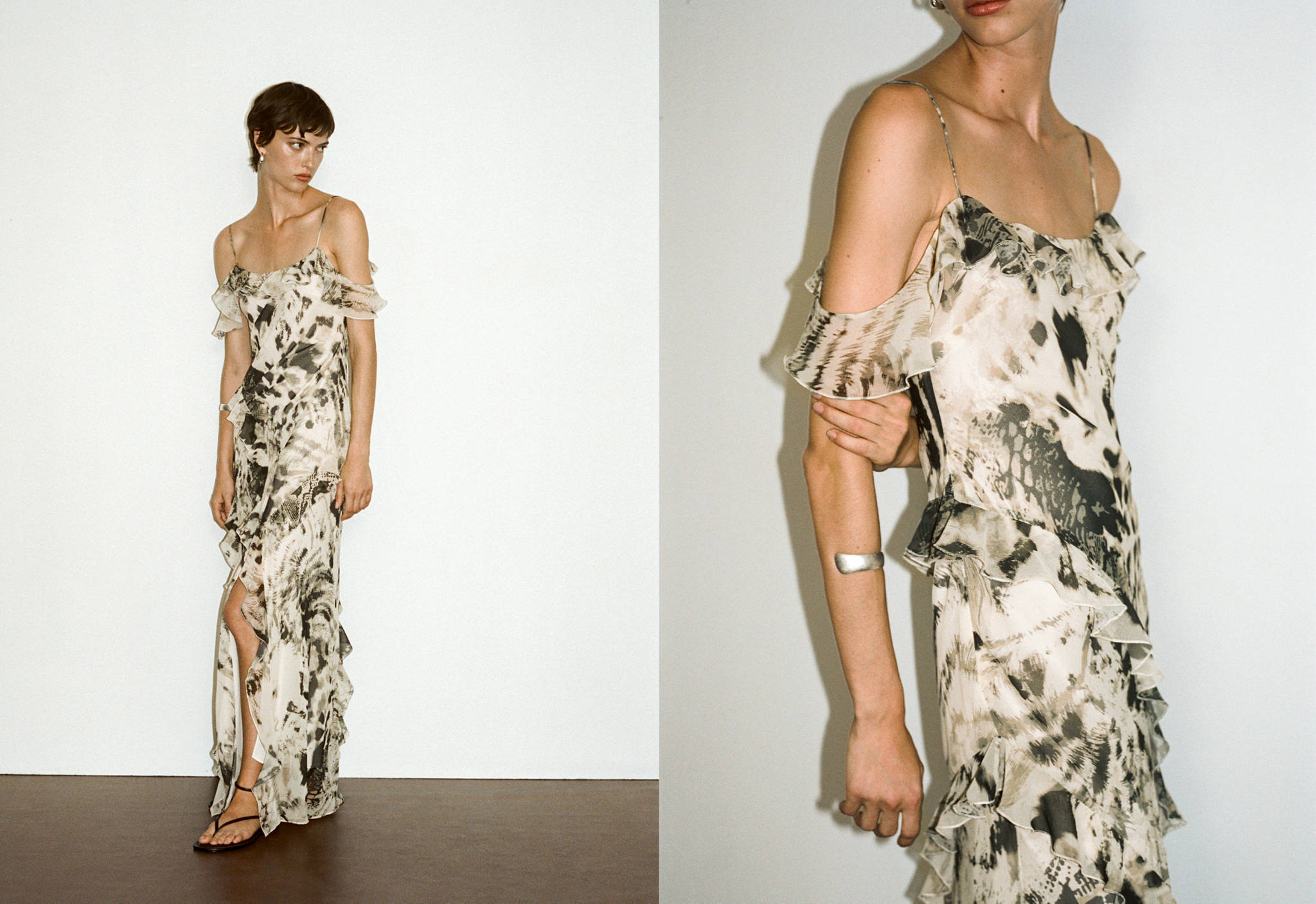Vestido volantes animal print - Plano panorámico