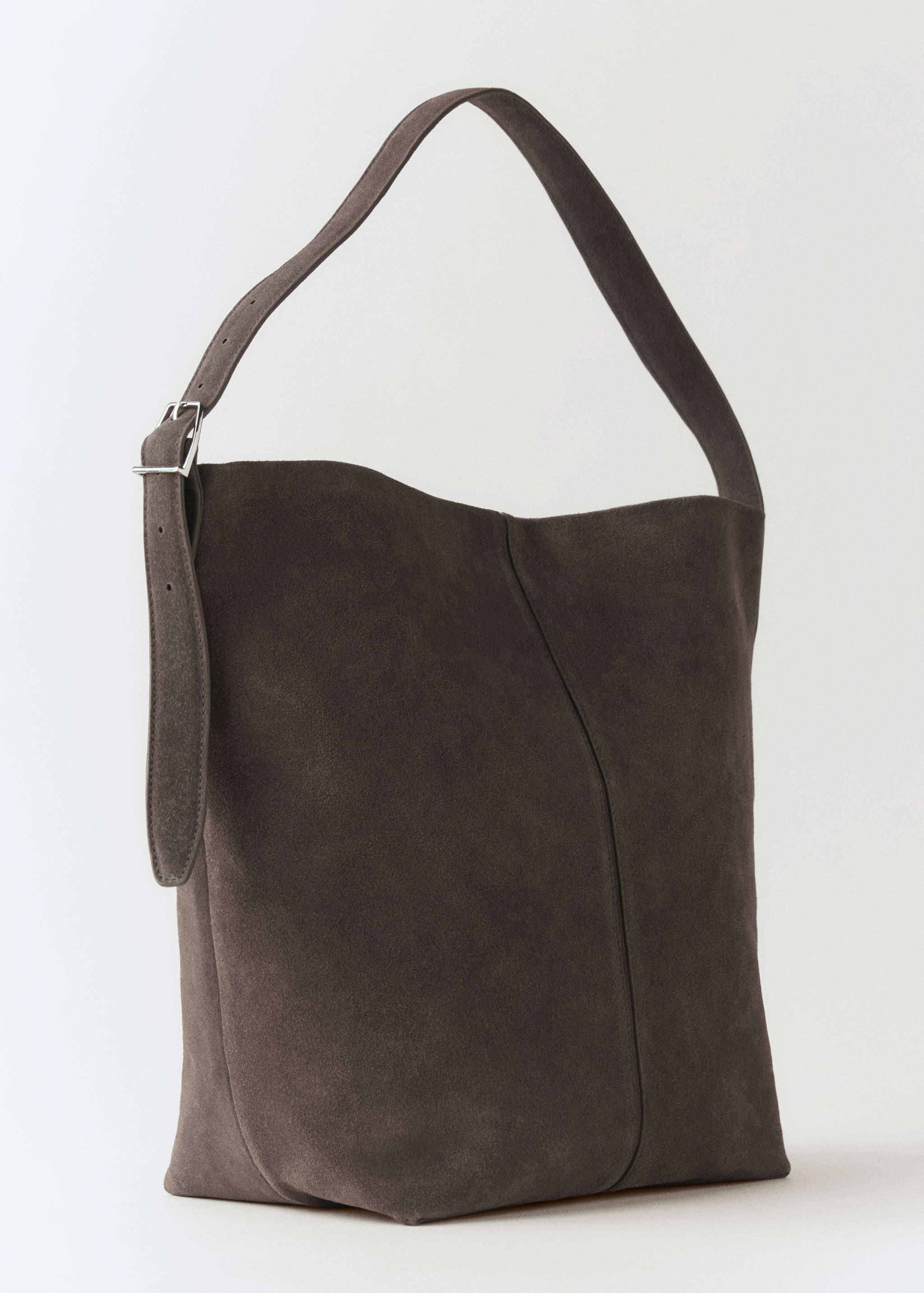 Leather shopper bag - Medium plane