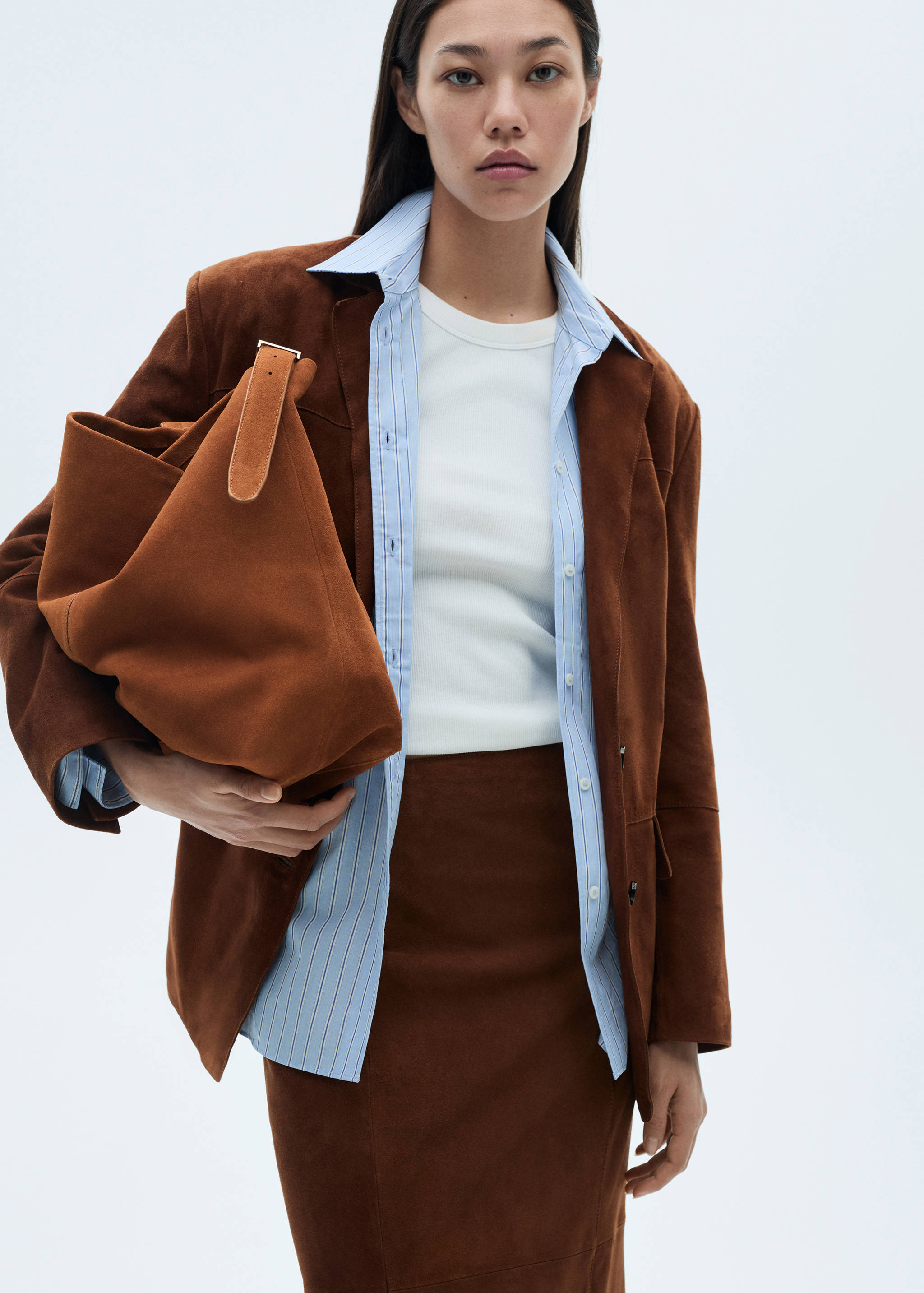 Leather shopper bag - General plane