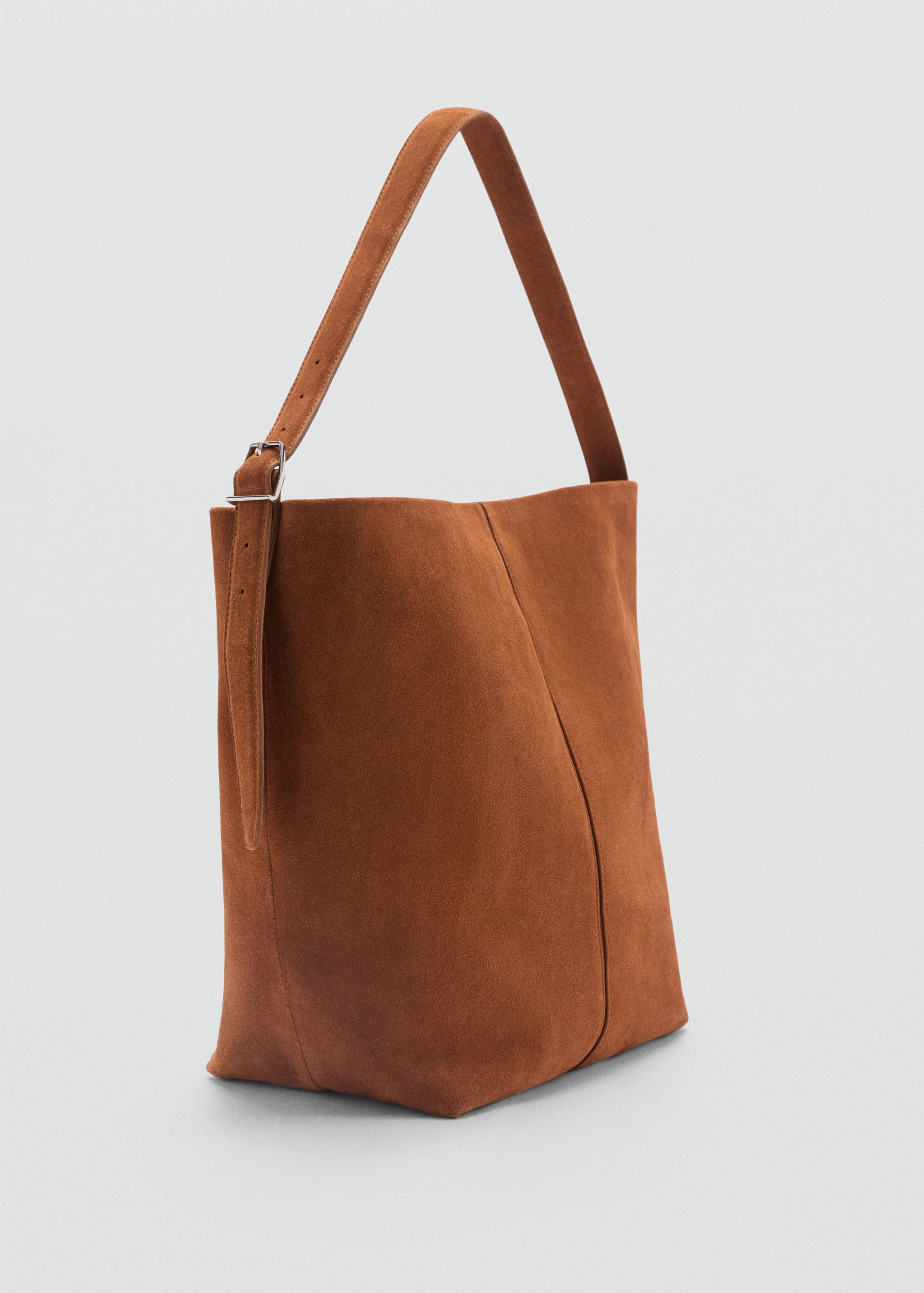 Leather shopper bag - Medium plane