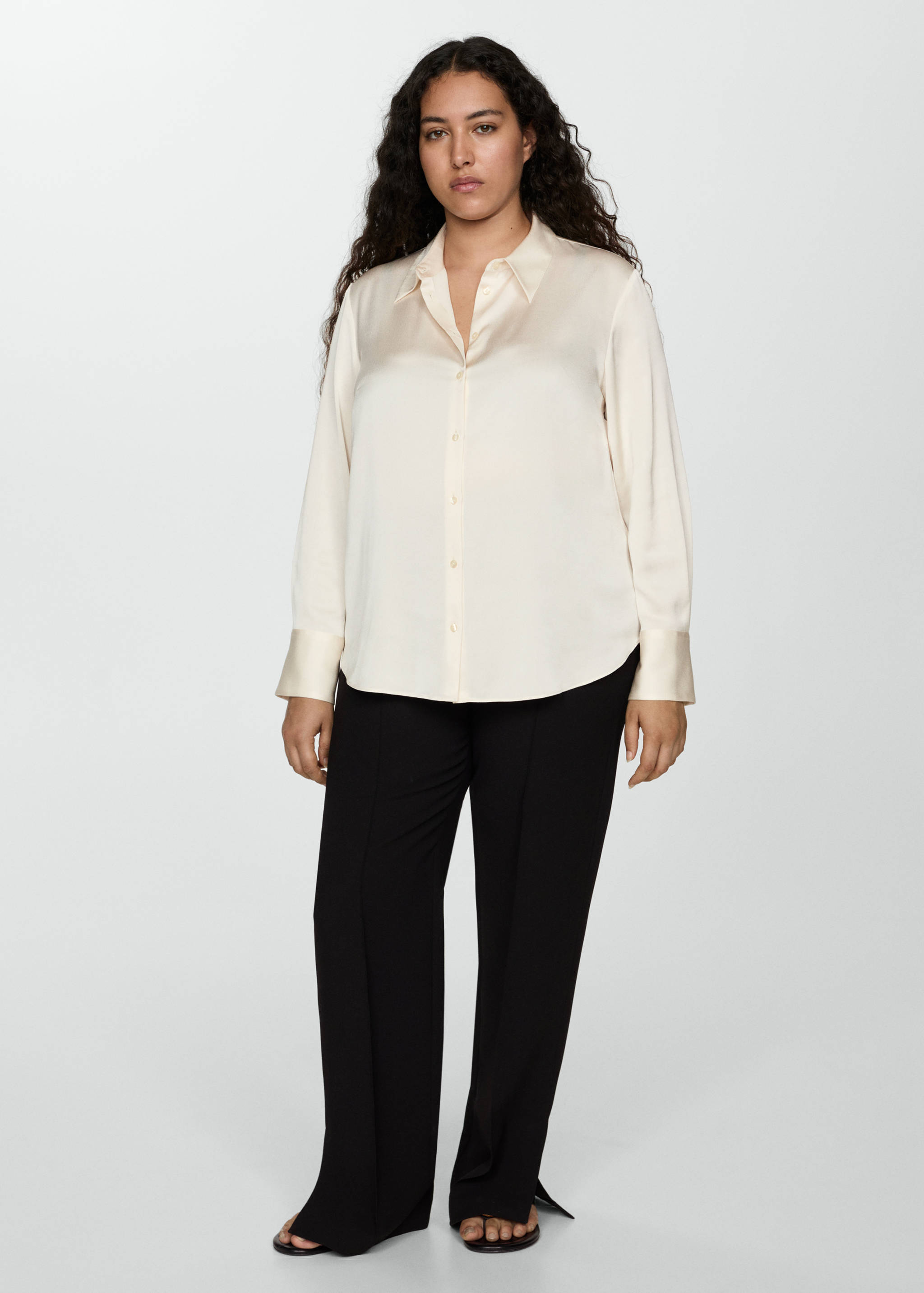 Satin finish flowy shirt - Details of the article 3