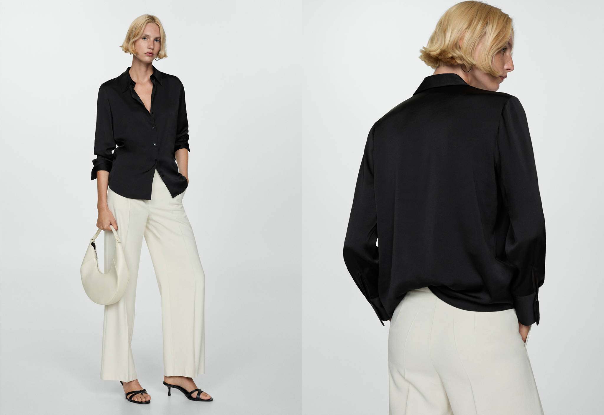 Satin finish flowy shirt - Panoramic plane