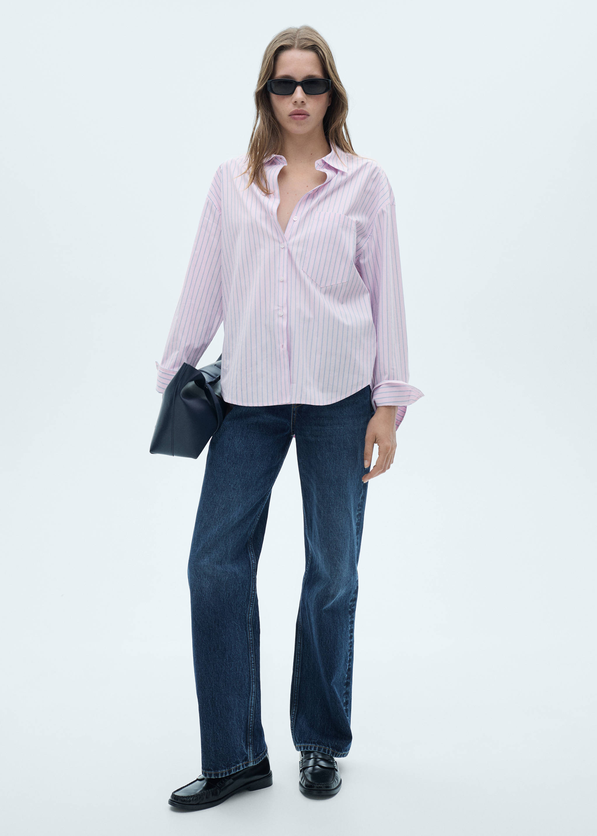 条纹棉质衬衫 - null