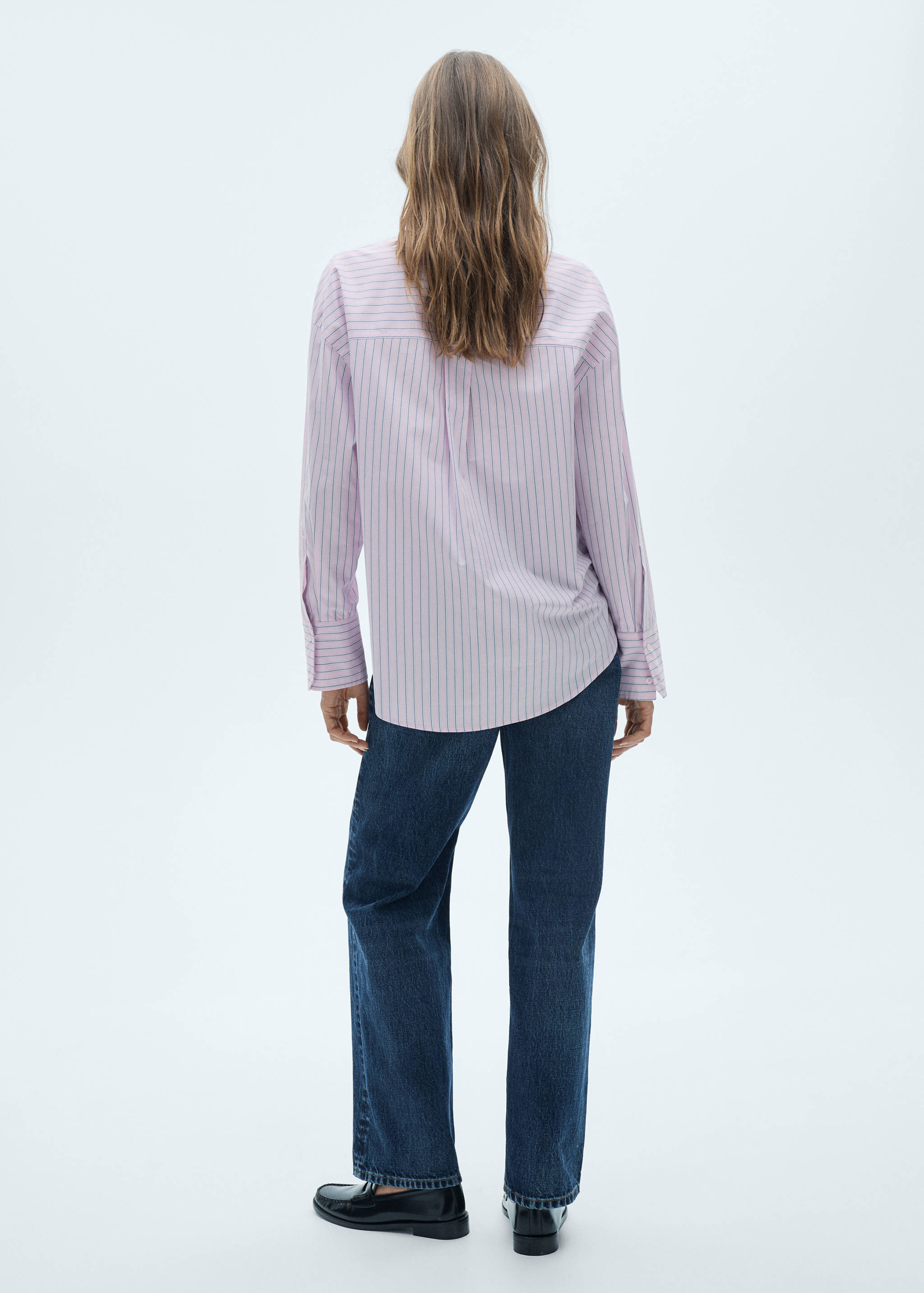 条纹棉质衬衫 - null