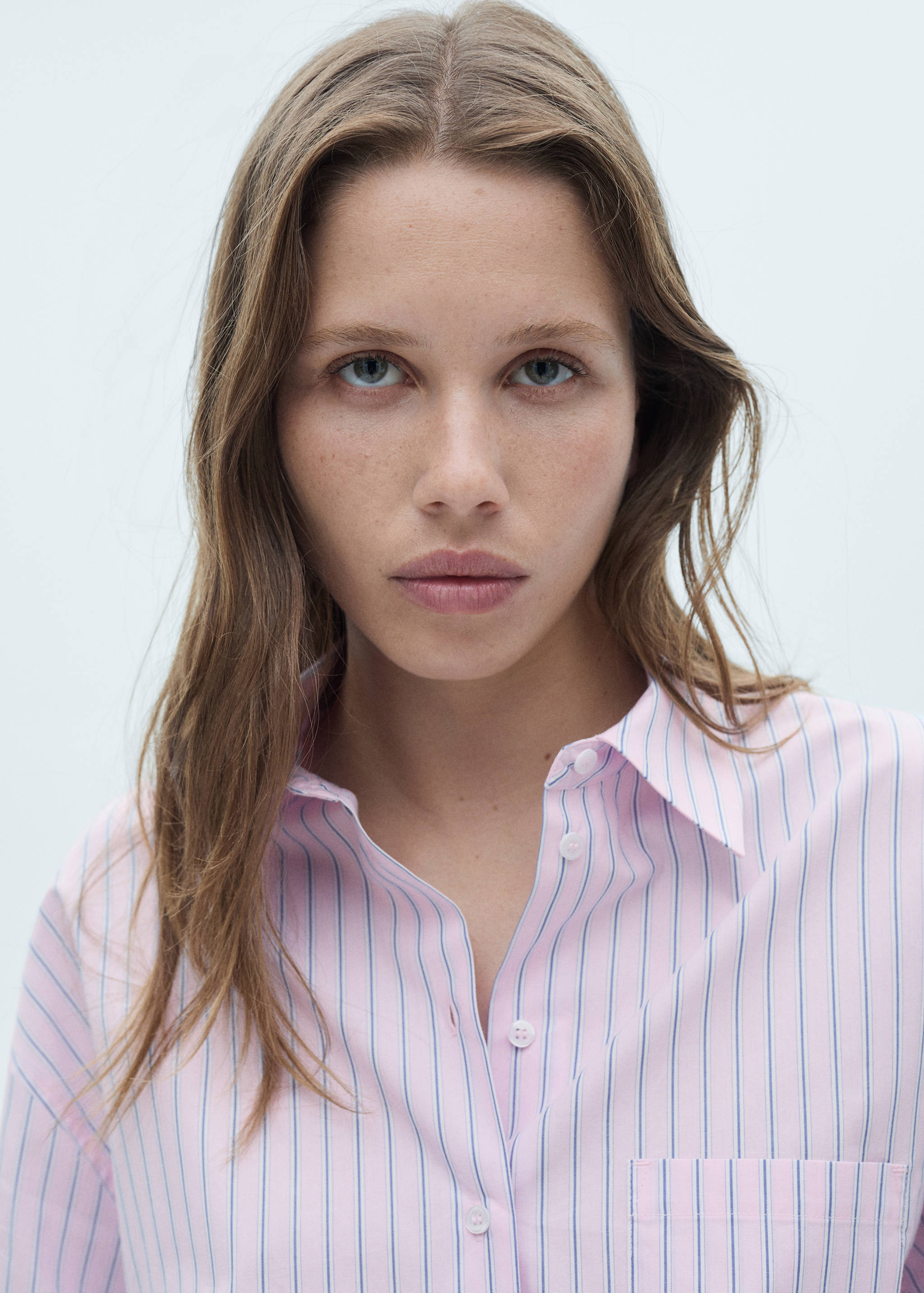 条纹棉质衬衫 - null