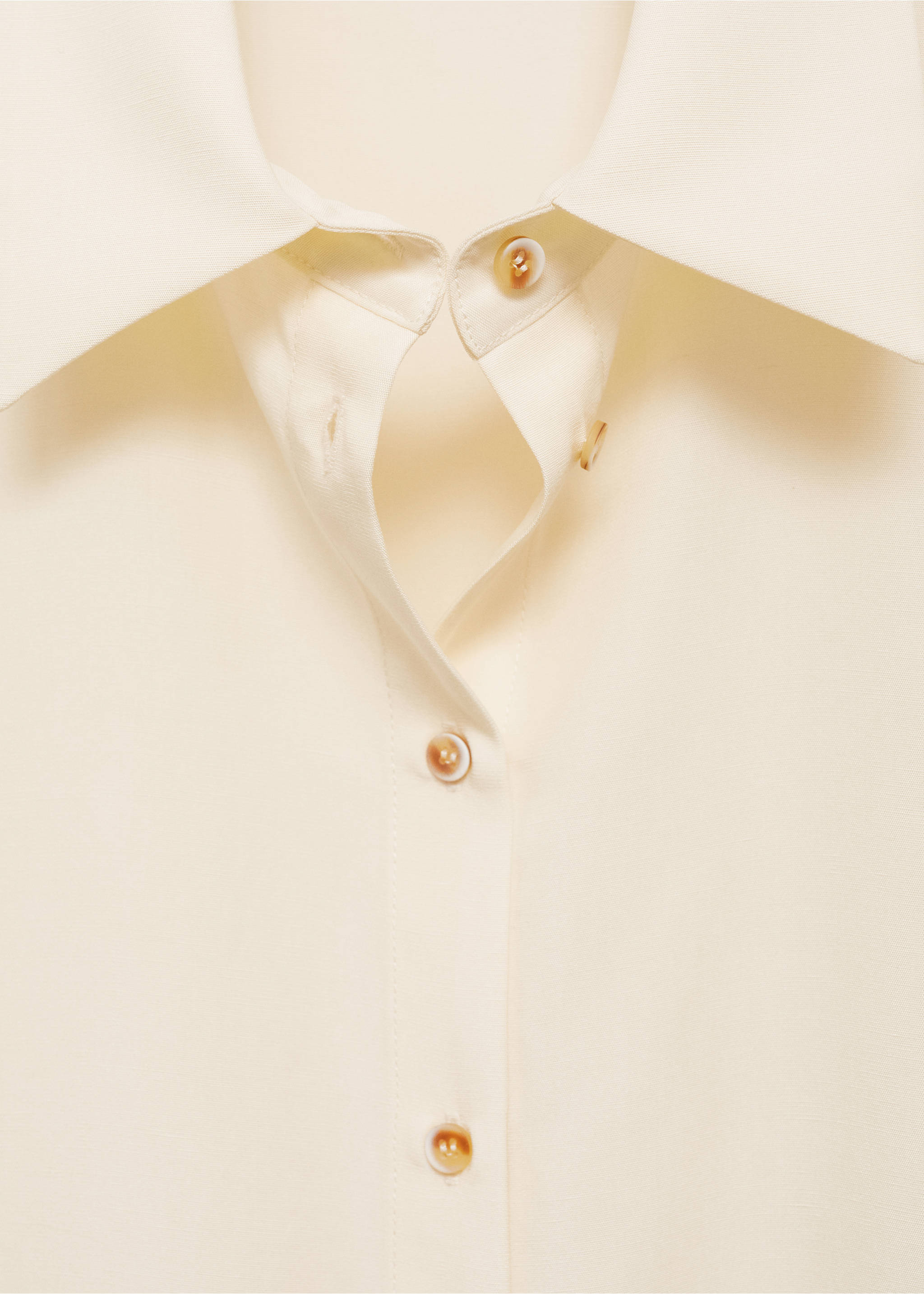 Short-sleeved lyocell shirt - Деталь изделия 8, Экрю. Ref: 77014034-00.