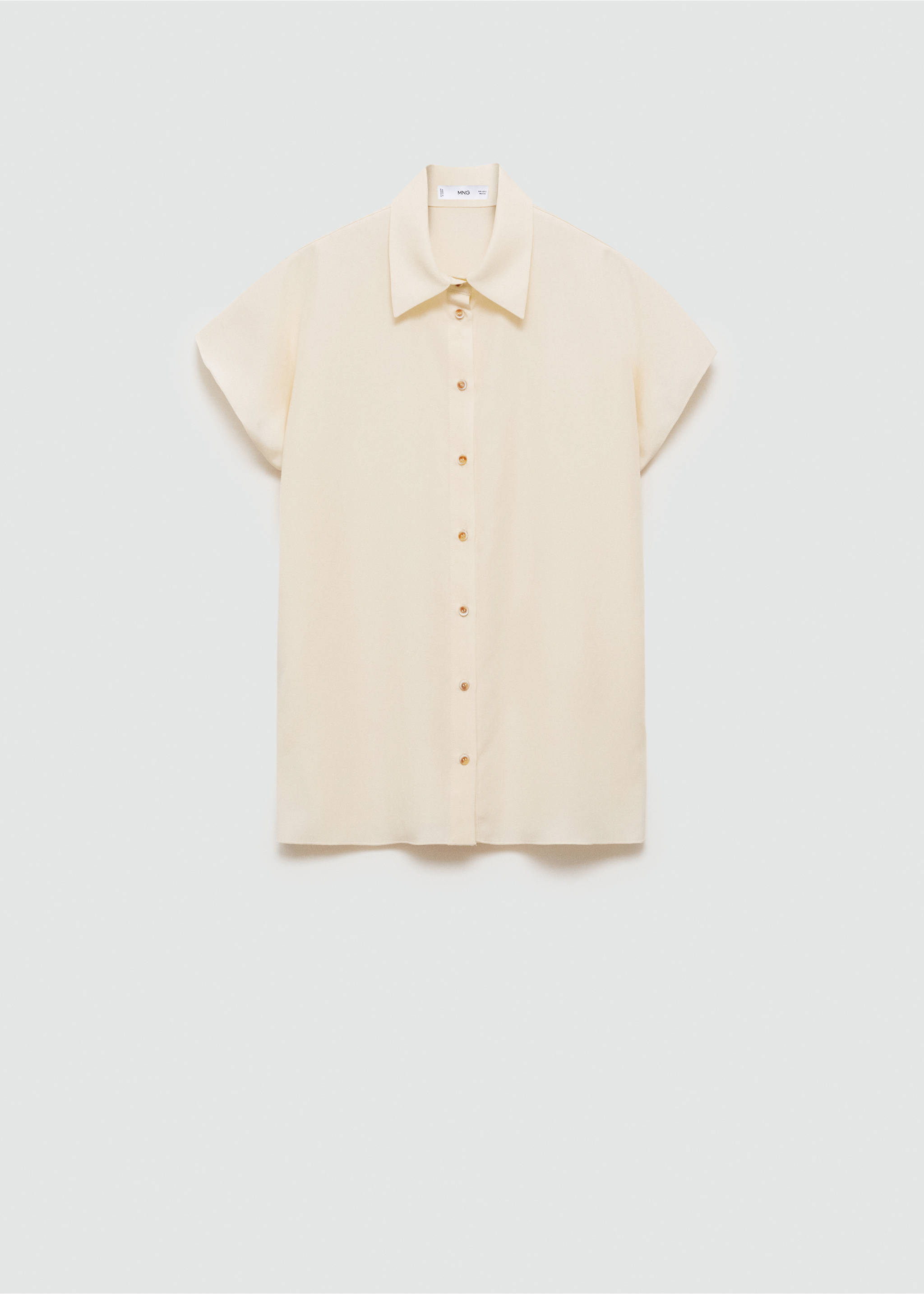 Short-sleeved lyocell shirt - Изделие без модели, Экрю. Ref: 77014034-00.