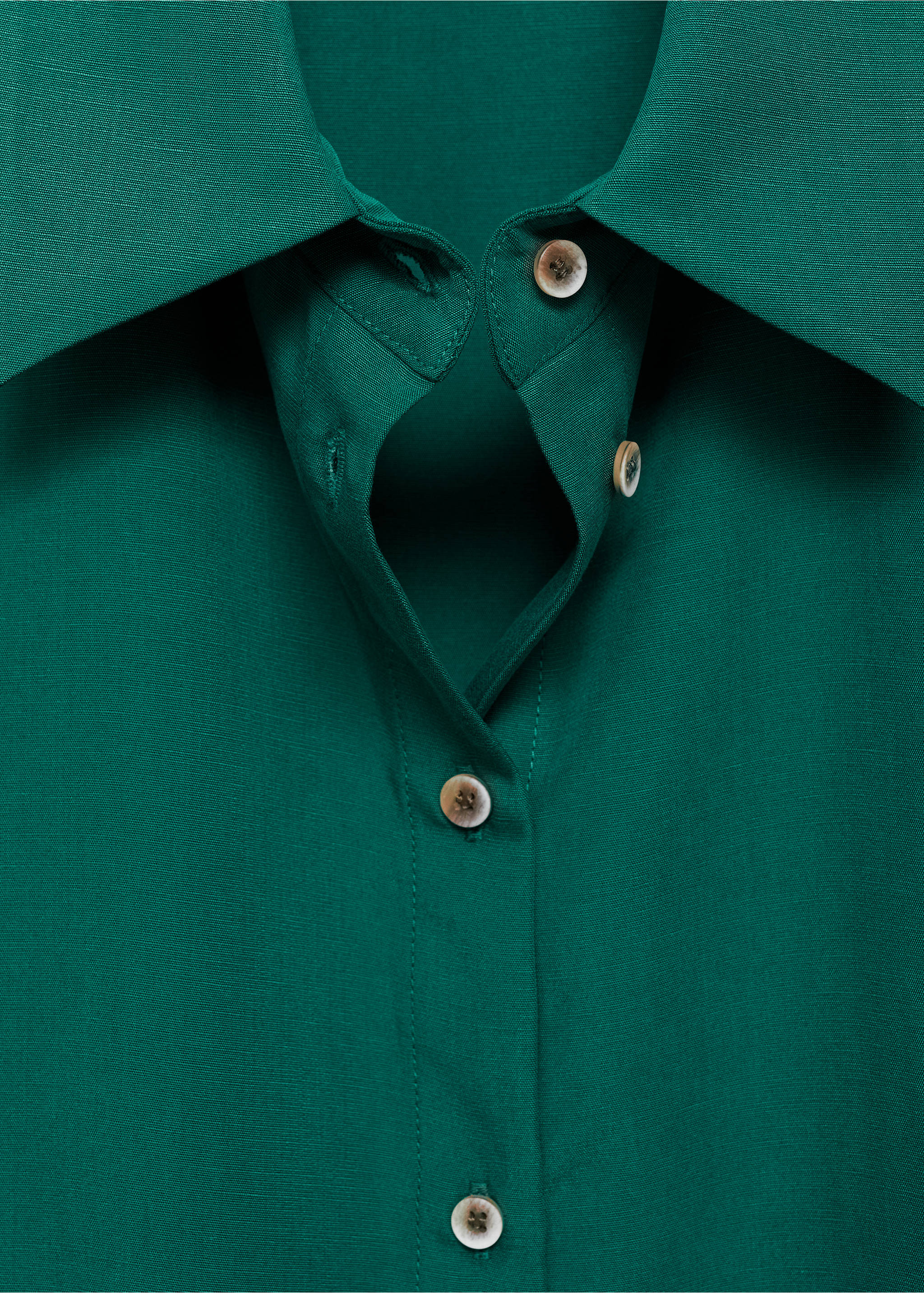 Short-sleeved lyocell shirt - Деталь изделия 8, Зеленый. Ref: 77014034-00.