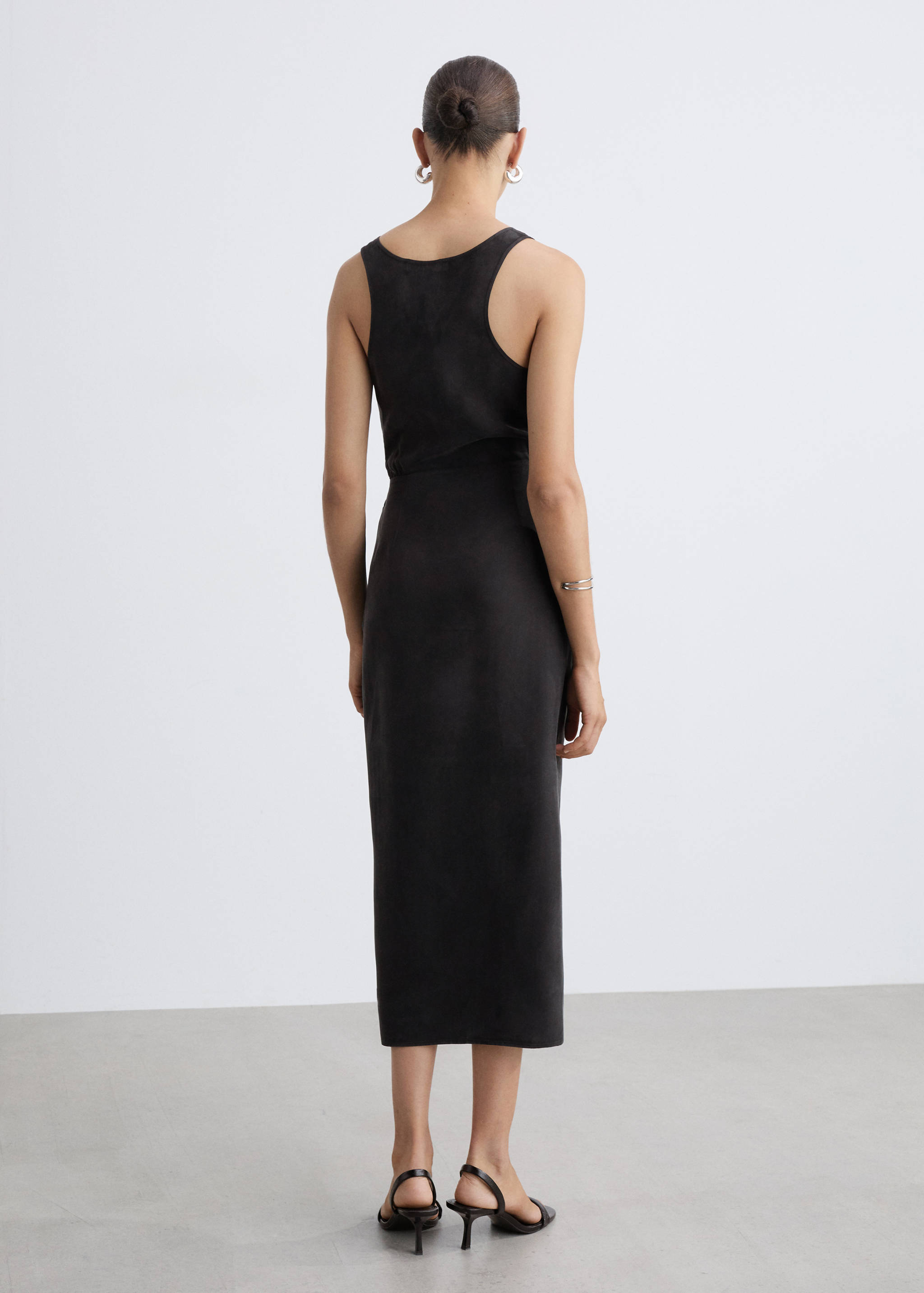 Vestido cupro nudo lateral - Reverso del artículo