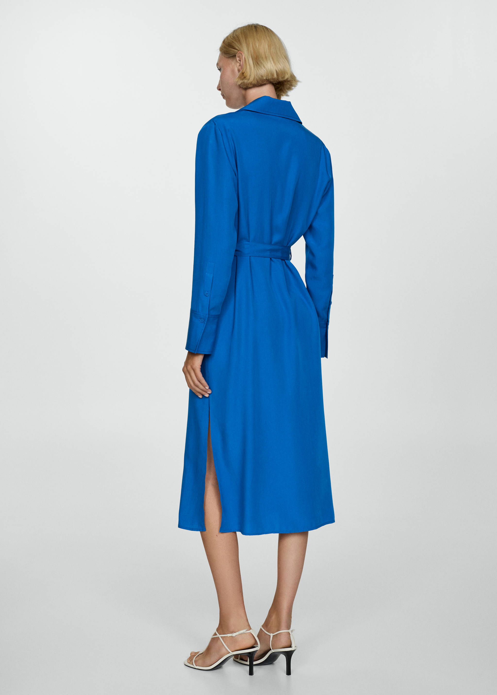 Lyocell shirt dress with bow - Reverse of the article