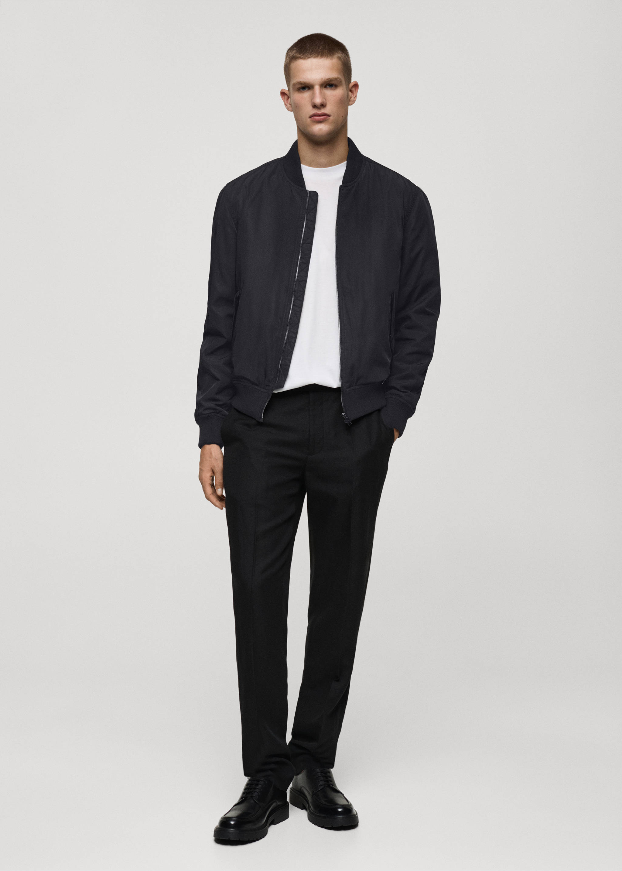 Quilted water-repellent bomber jacket - General plane, Dark Navy. Ref: 77014435-00.