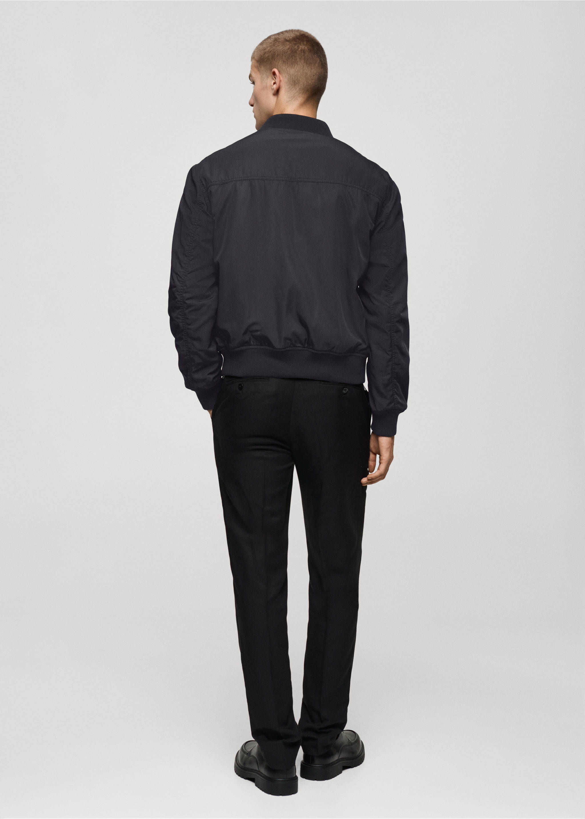 Quilted water-repellent bomber jacket - Reverse of the article, Dark Navy. Ref: 77014435-00.