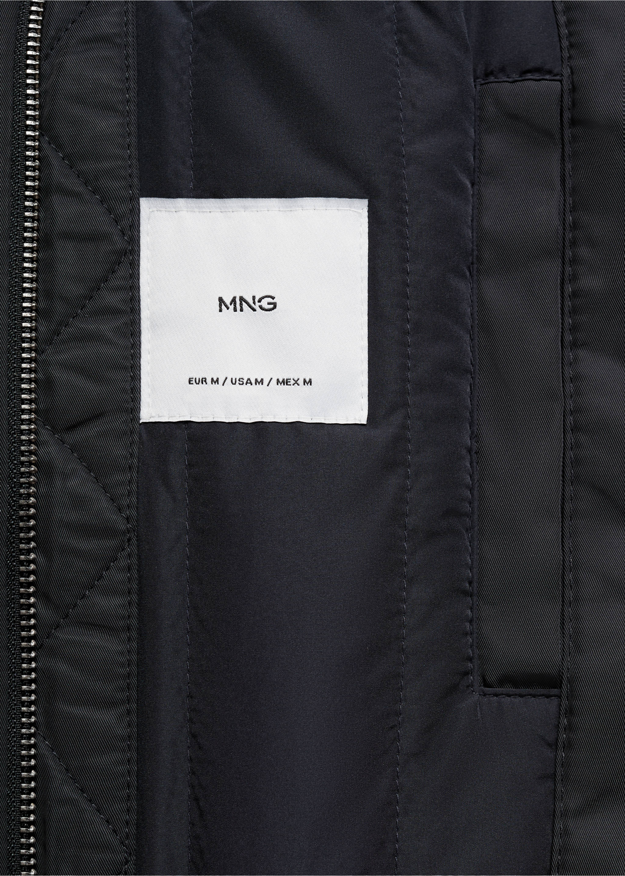 Quilted water-repellent bomber jacket - Details of the article 0, Dark Navy. Ref: 77014435-00.