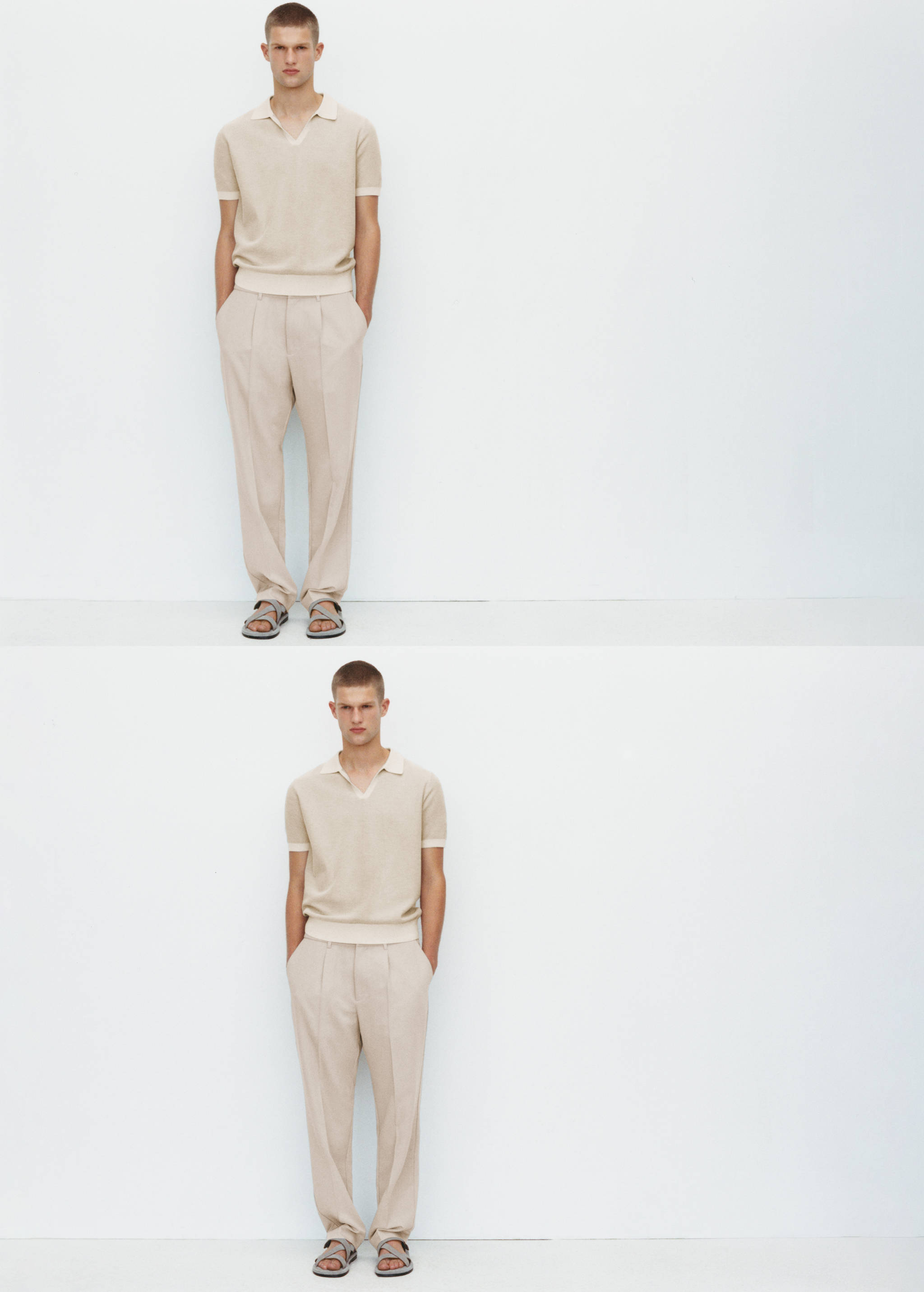 Regular-fit pleated flowy pants - Details of the article 5