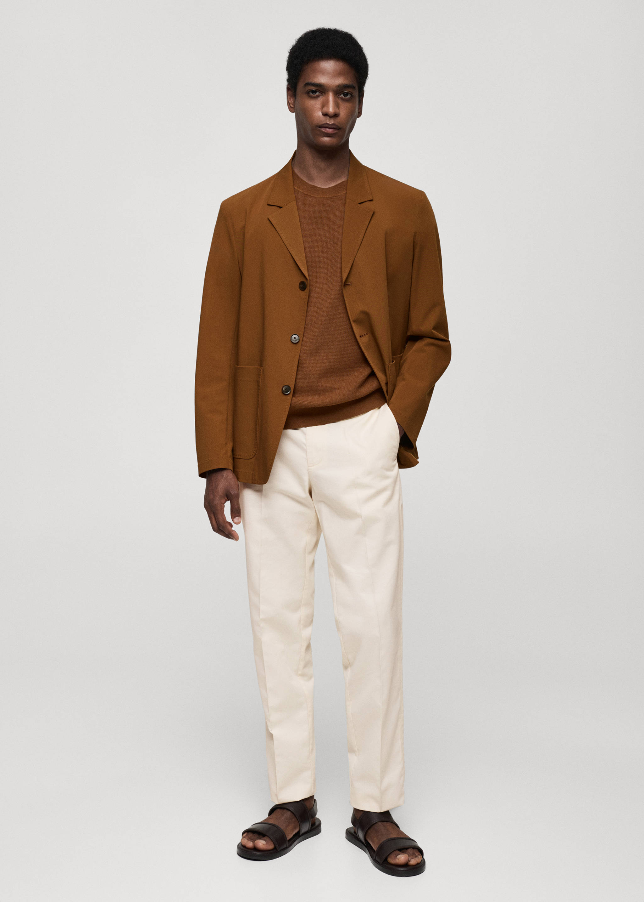 Pantalón regular fit algodón tencel - Plano general