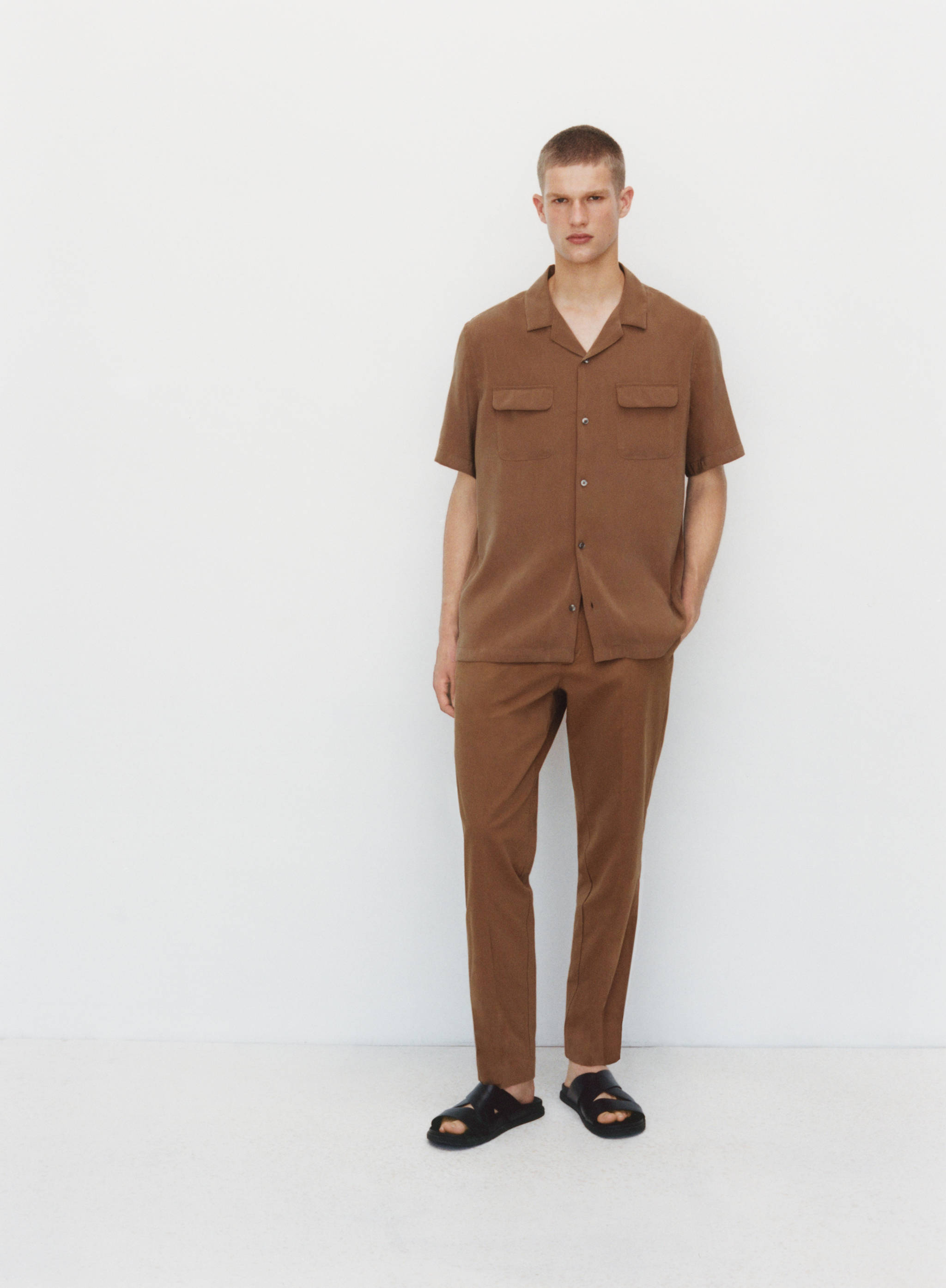 Regular-fit tencel cotton trousers - Details of the article 5