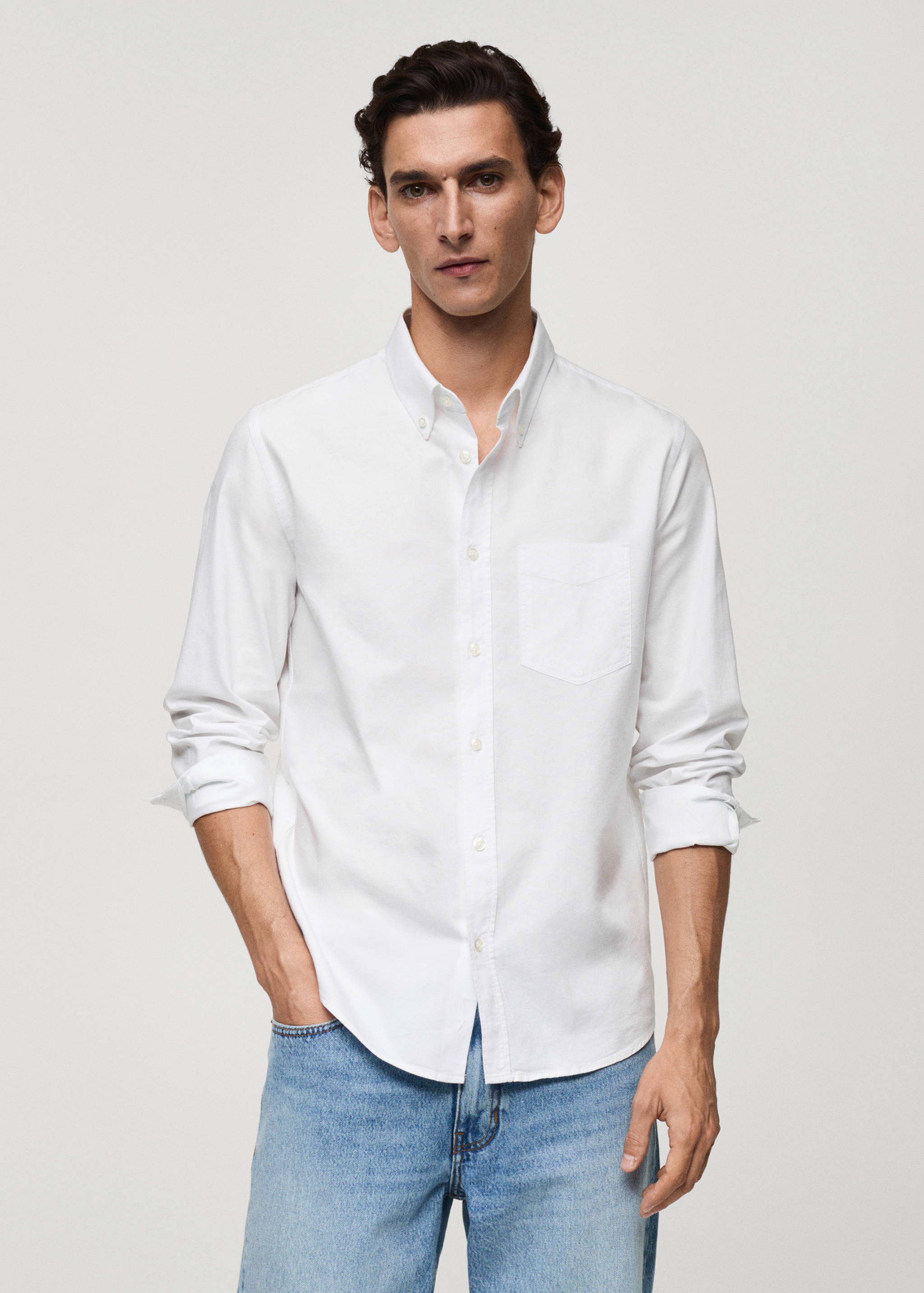 Regular fit Oxford cotton shirt - Medium plane