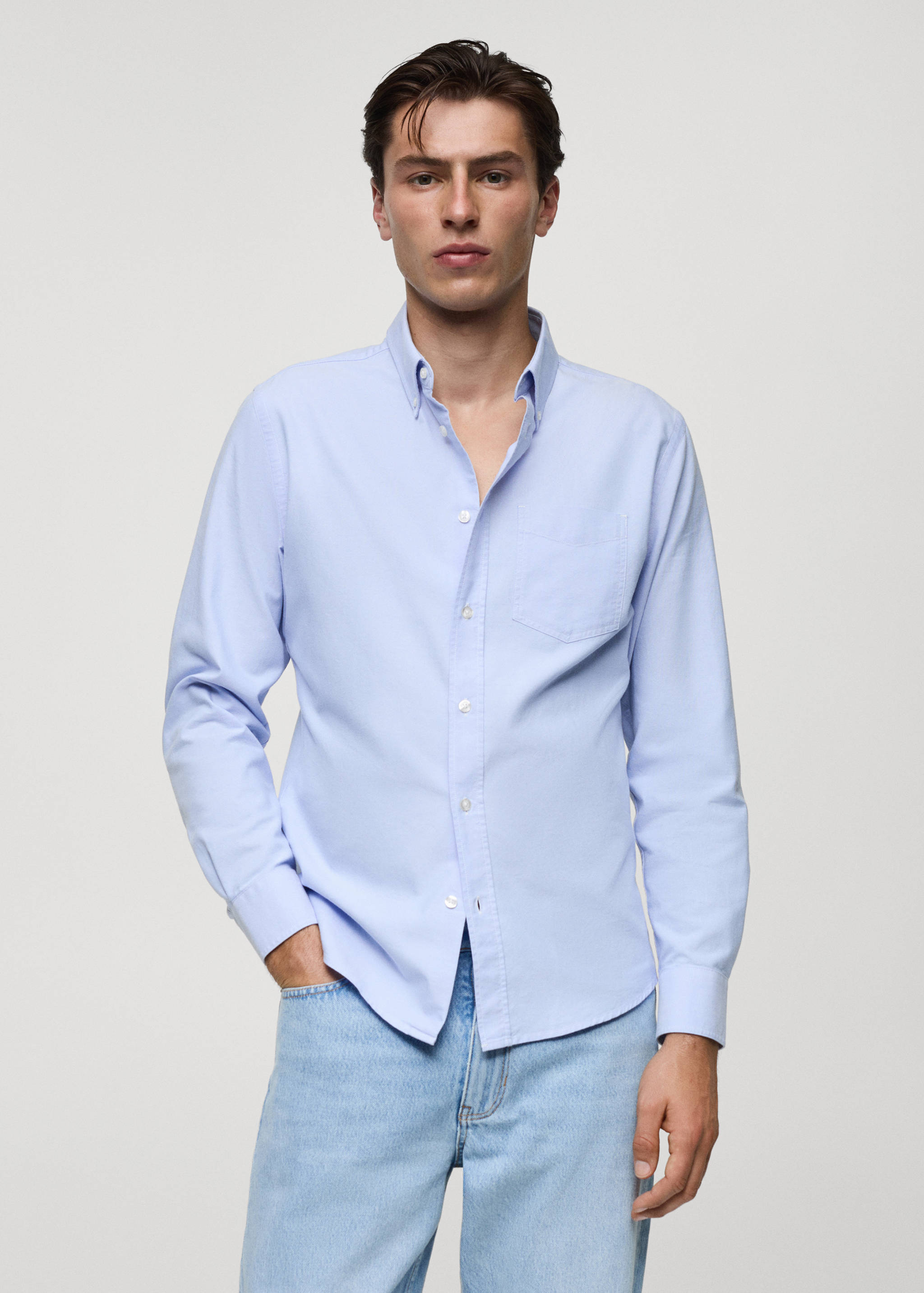 Regular fit Oxford cotton shirt - Medium plane