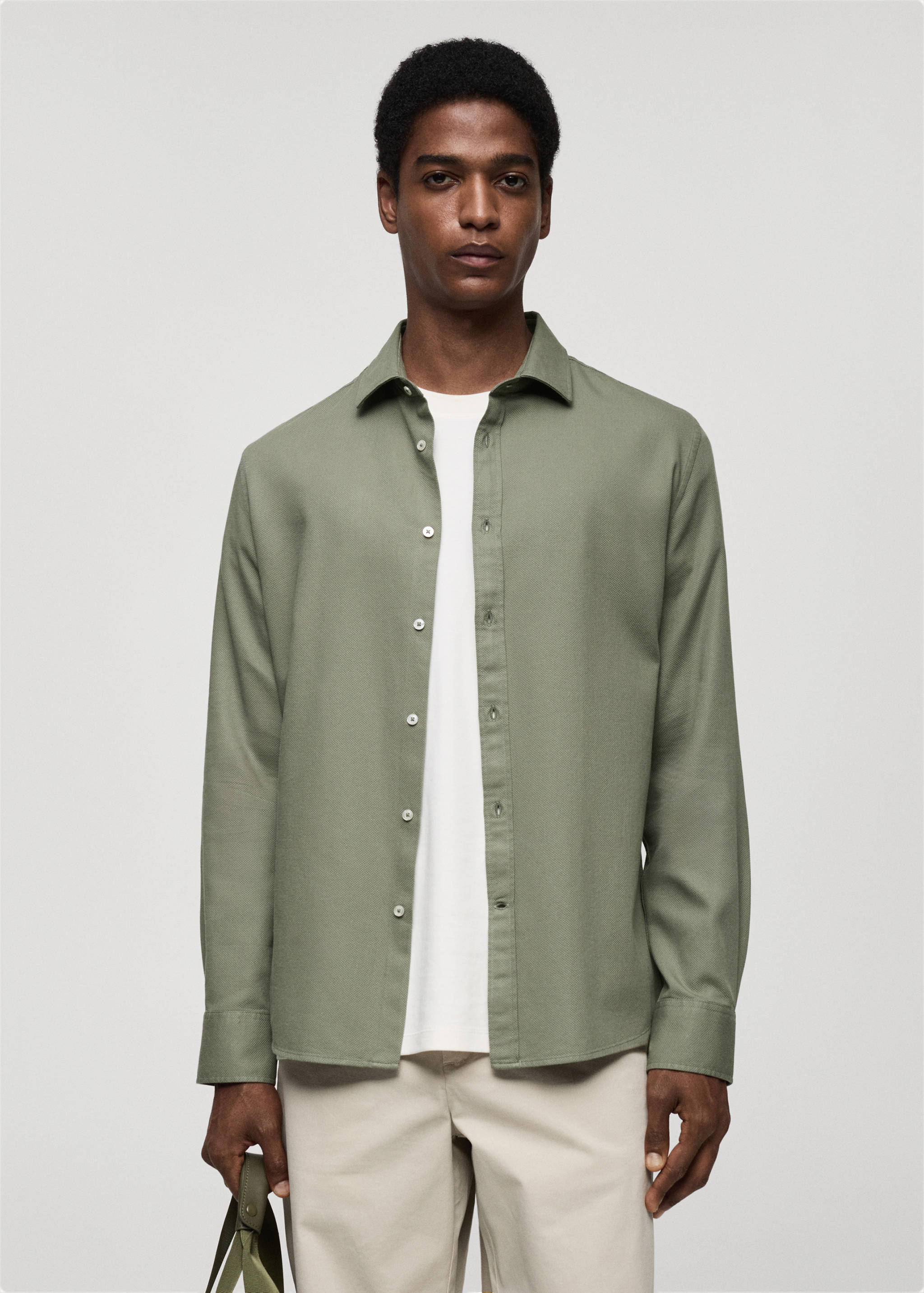 100%棉质常规版型结构衬衫 - null