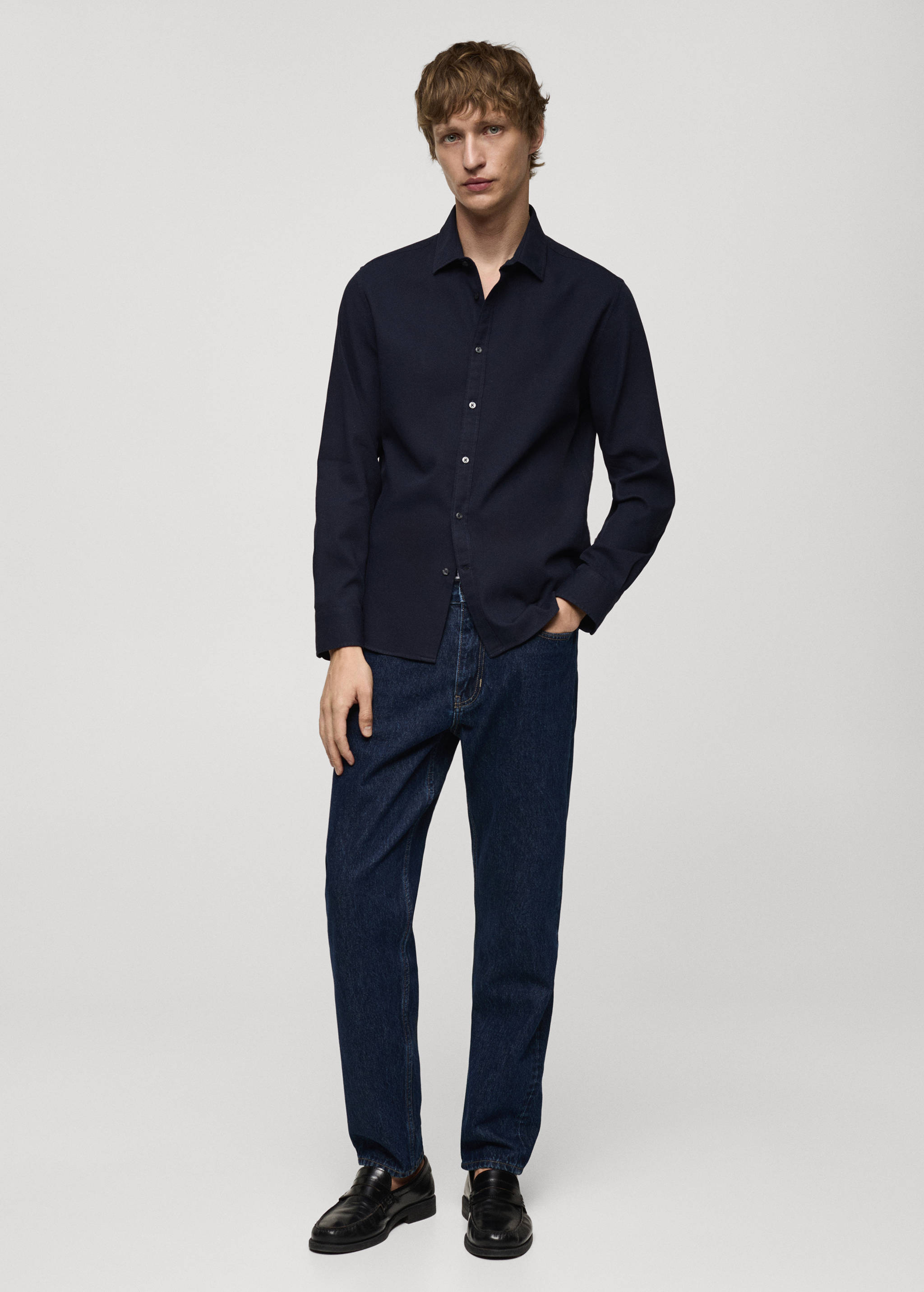 100%棉质常规版型结构衬衫 - null