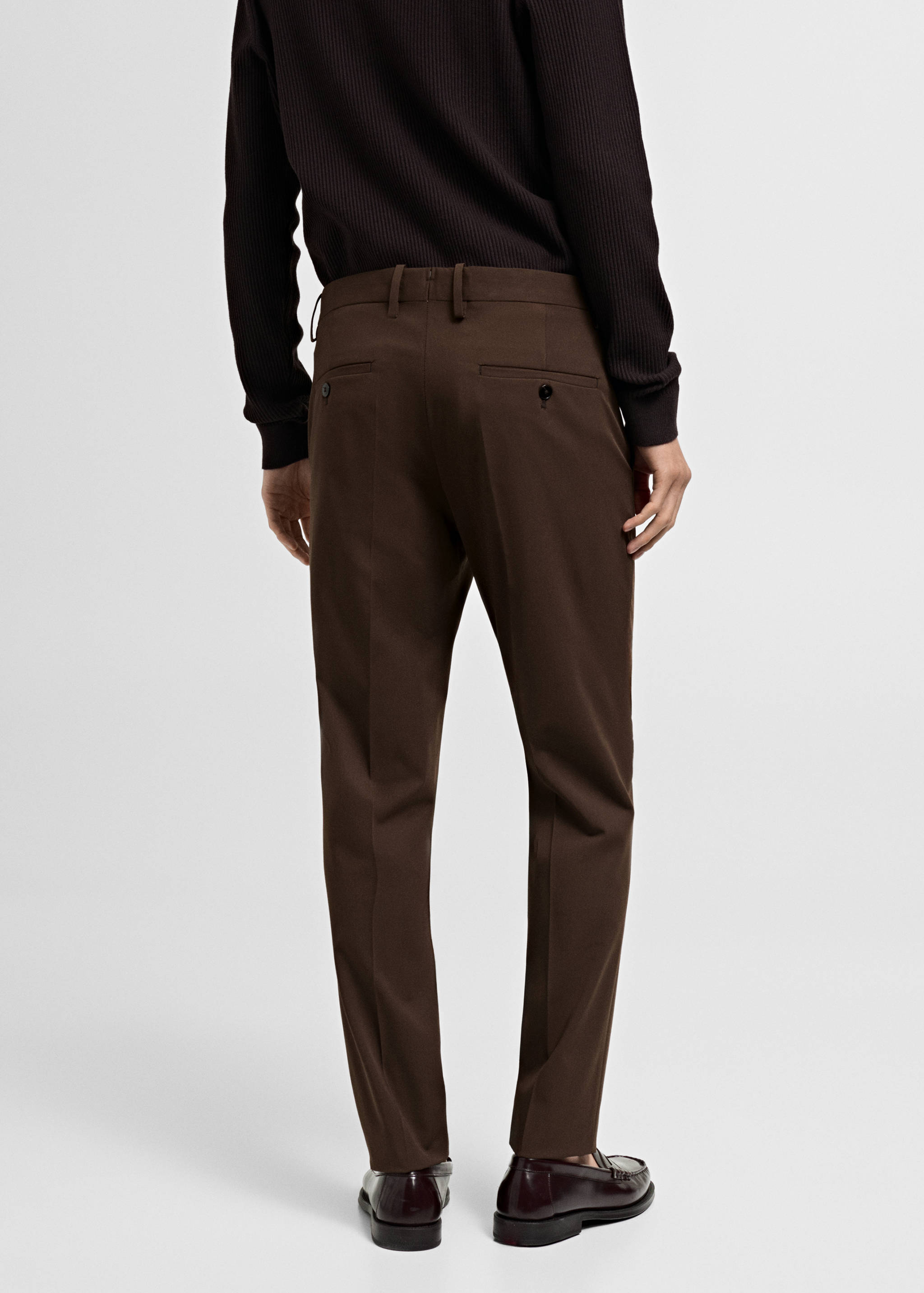 弹力面料超修身西装裤 - null