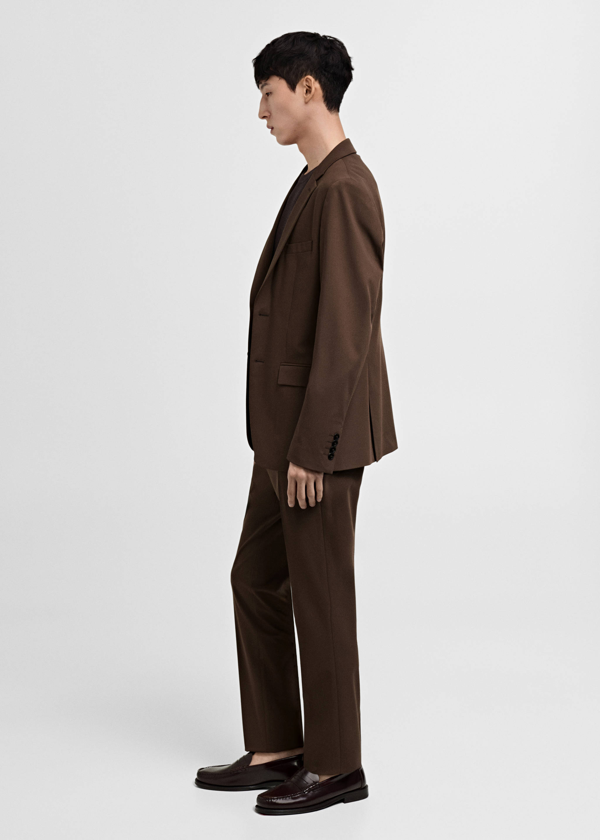 弹力面料超修身西装裤 - null