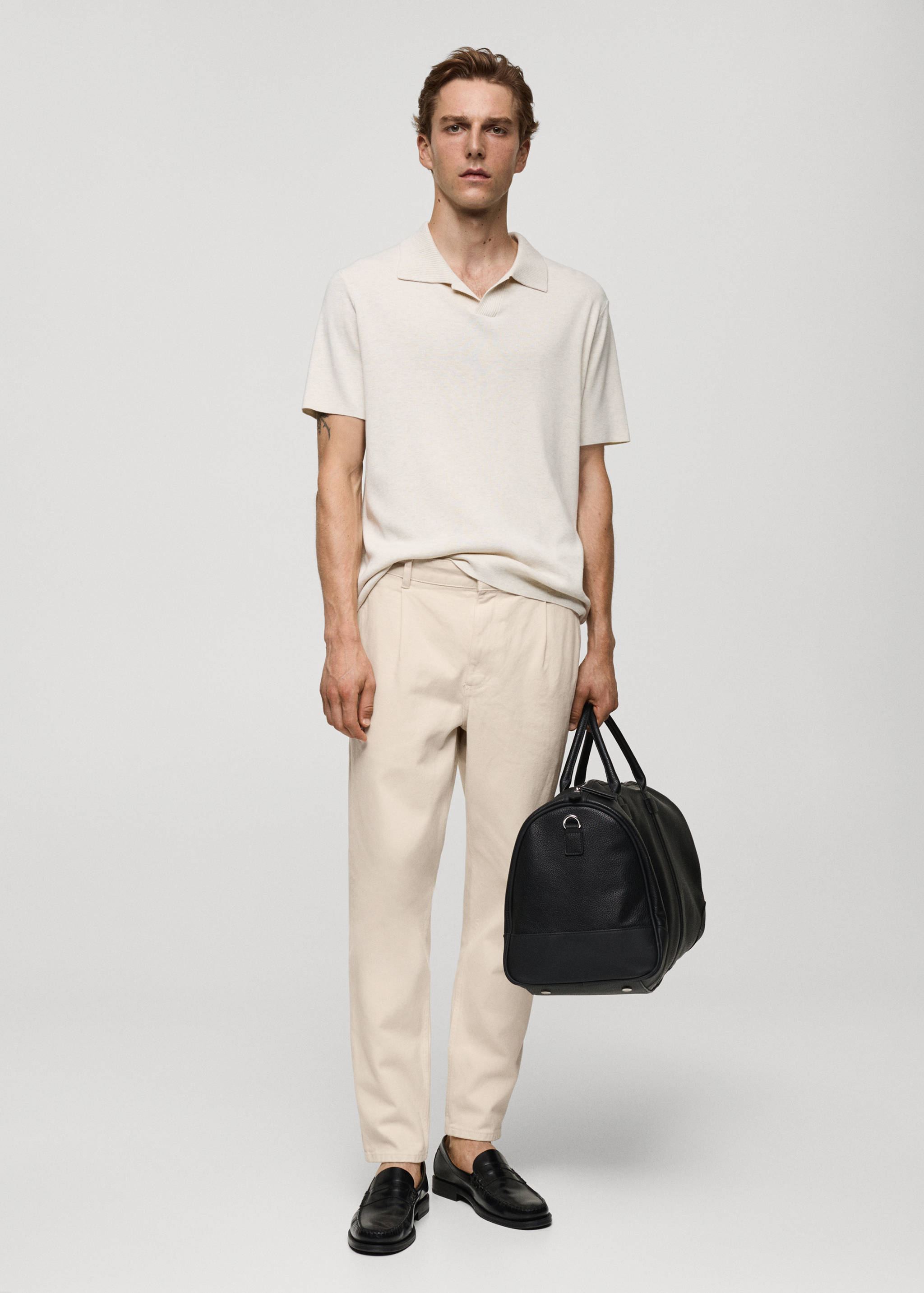 Pleated tapered fit jeans - General plane