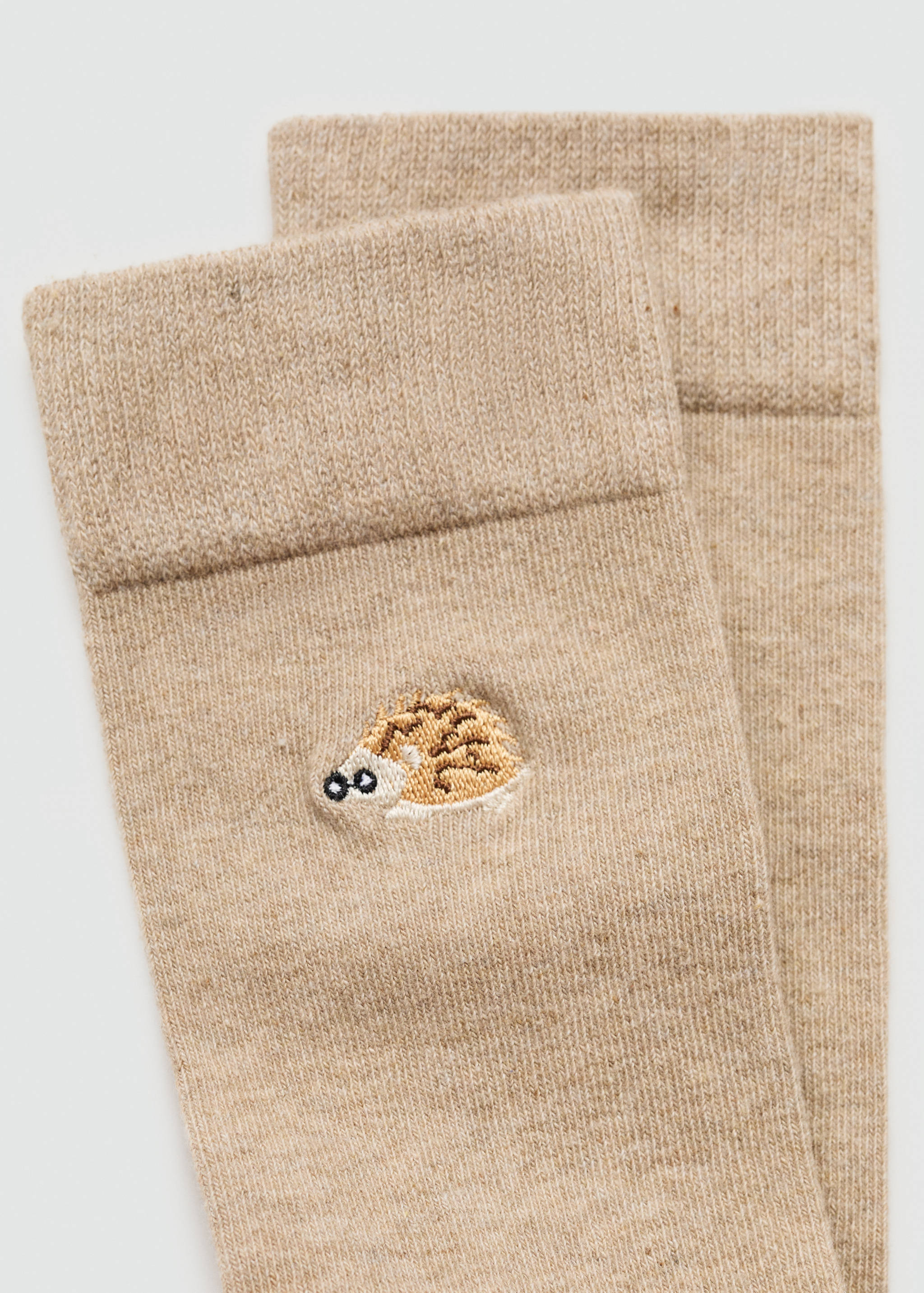 Hedgehog-embroidered cotton socks - Details of the article 8
