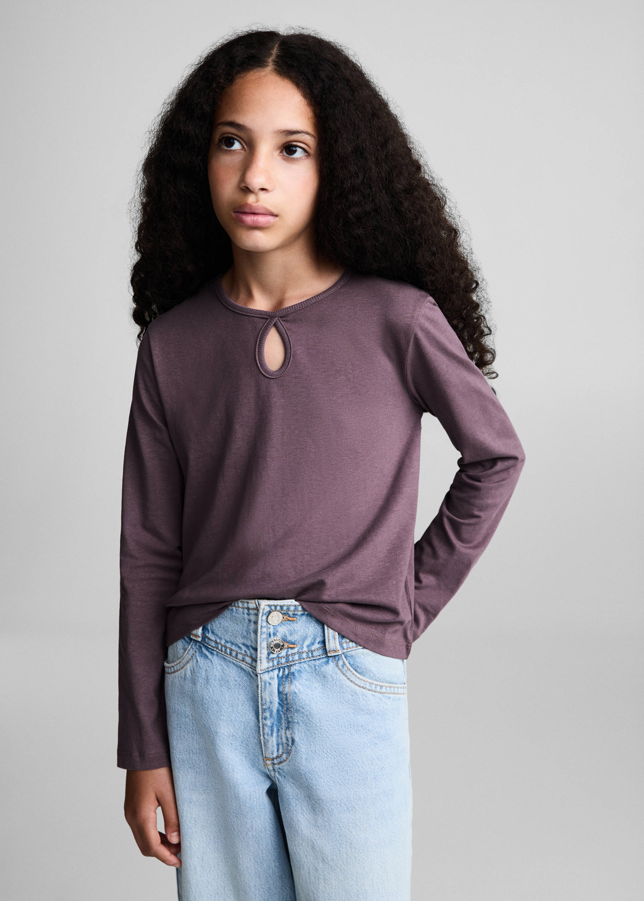 T-shirt coton manches longues - Plan moyen