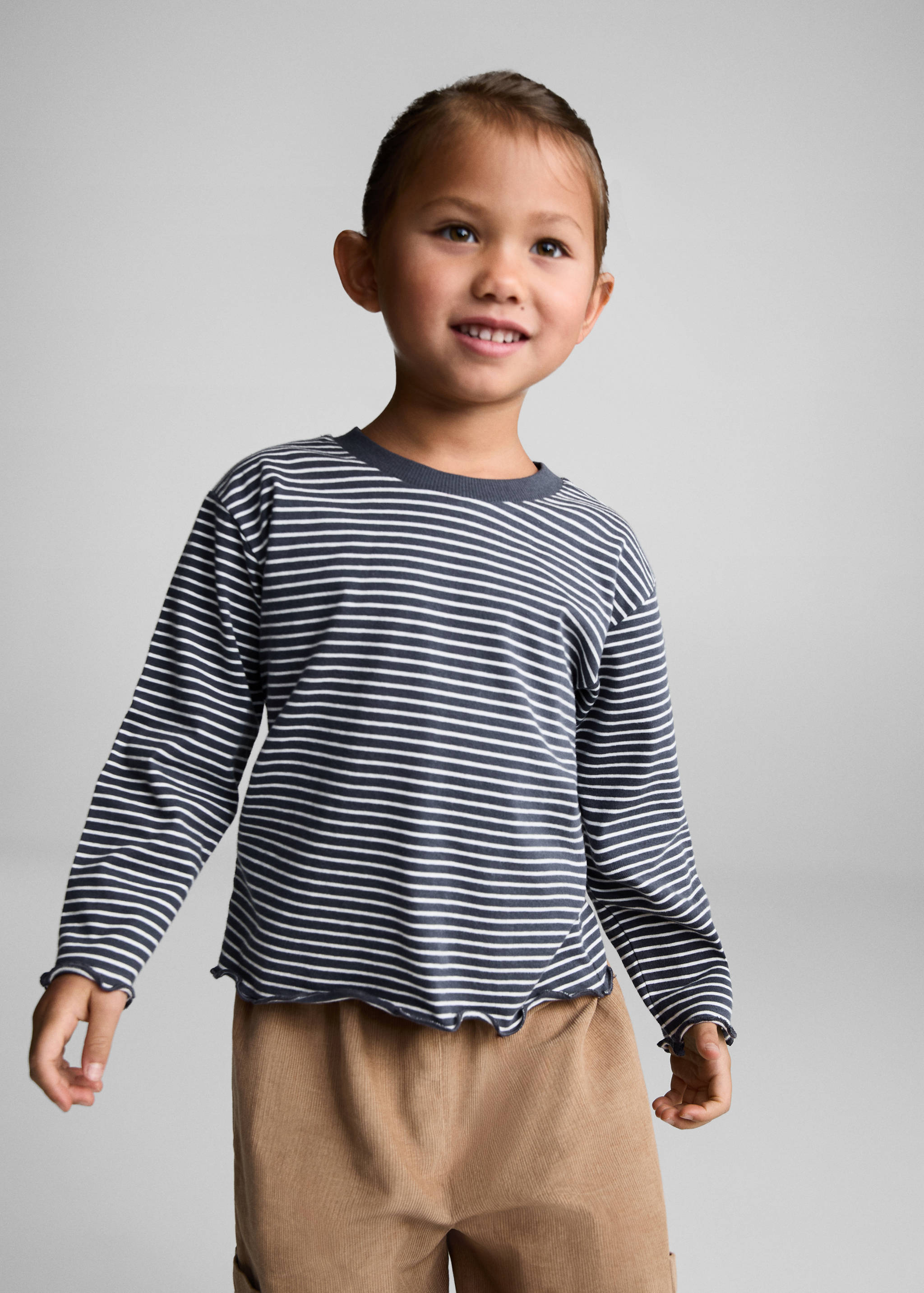 Striped cotton T-shirt - Medium plane