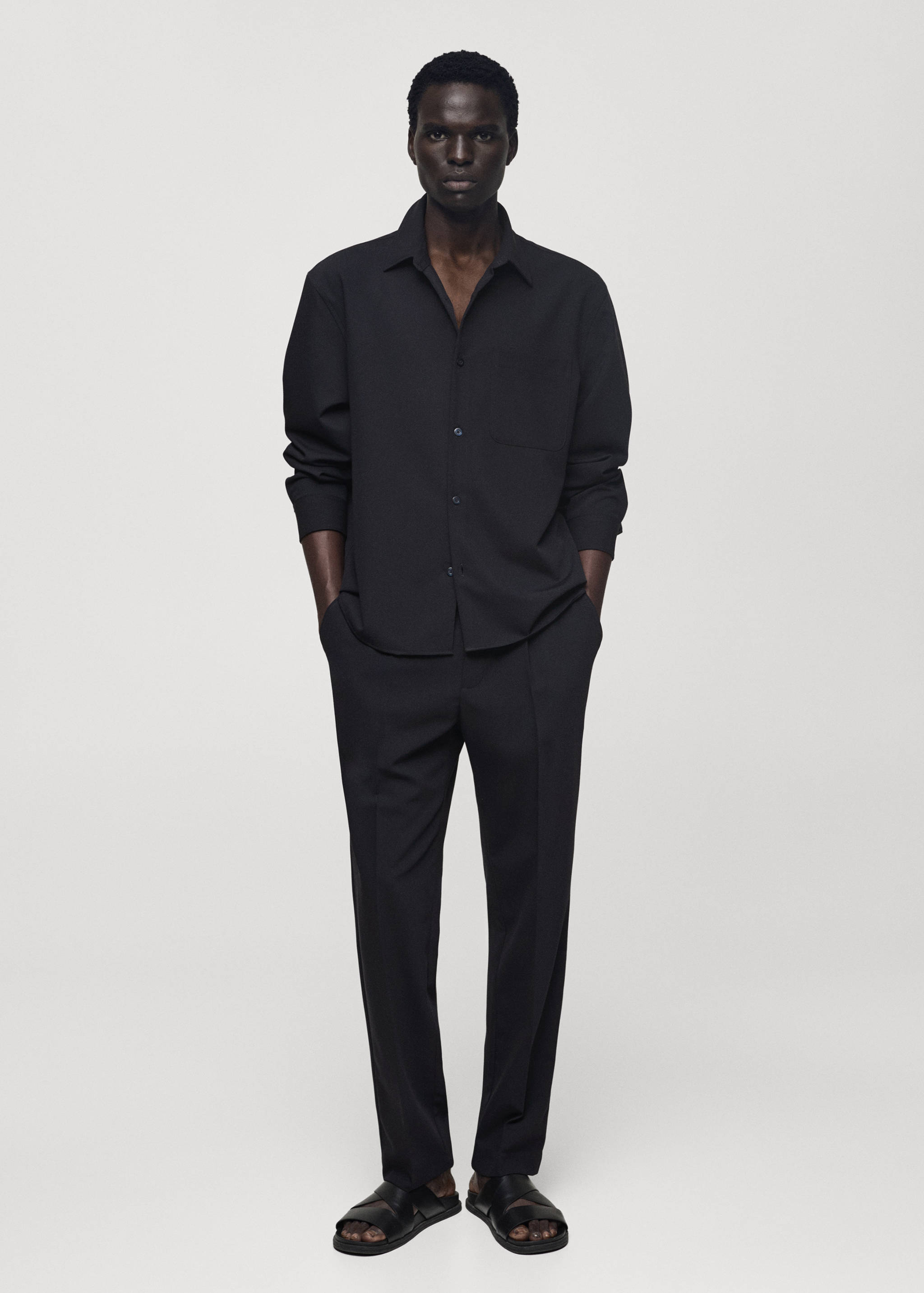 常规版型口袋衬衫 - null