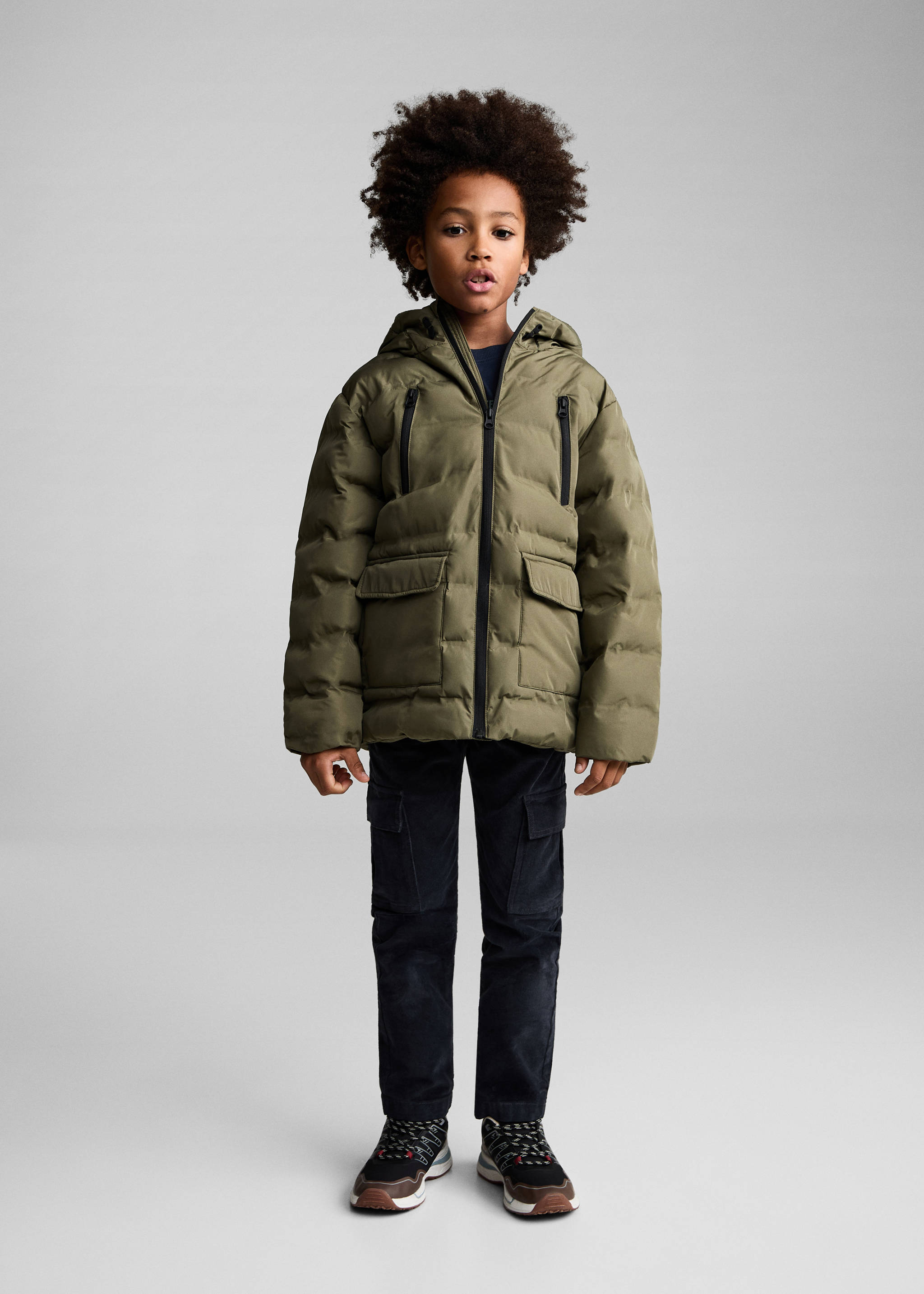 Anorak matelassé à poches - Plan général