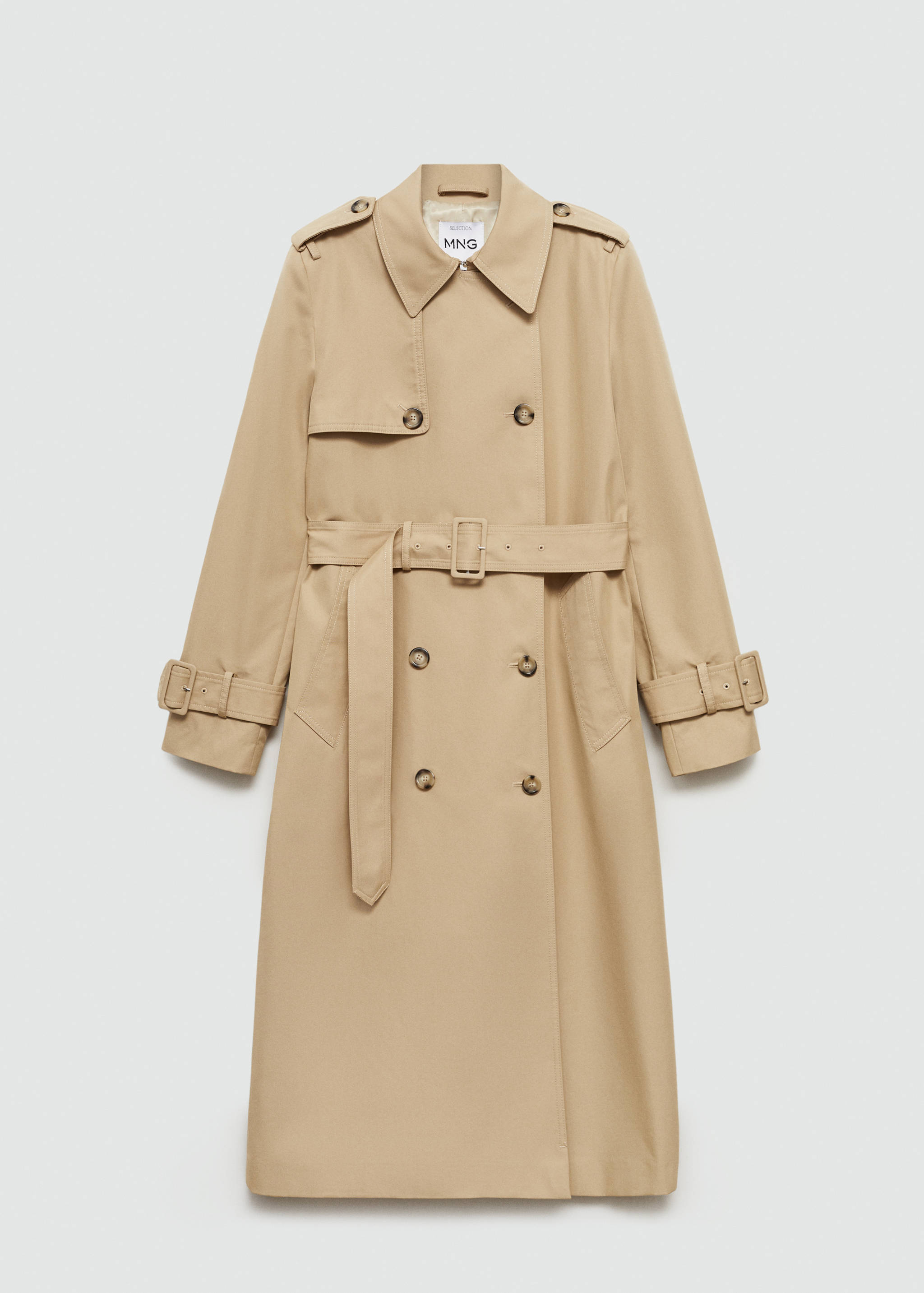 Double-breasted cotton trench coat - Article without model