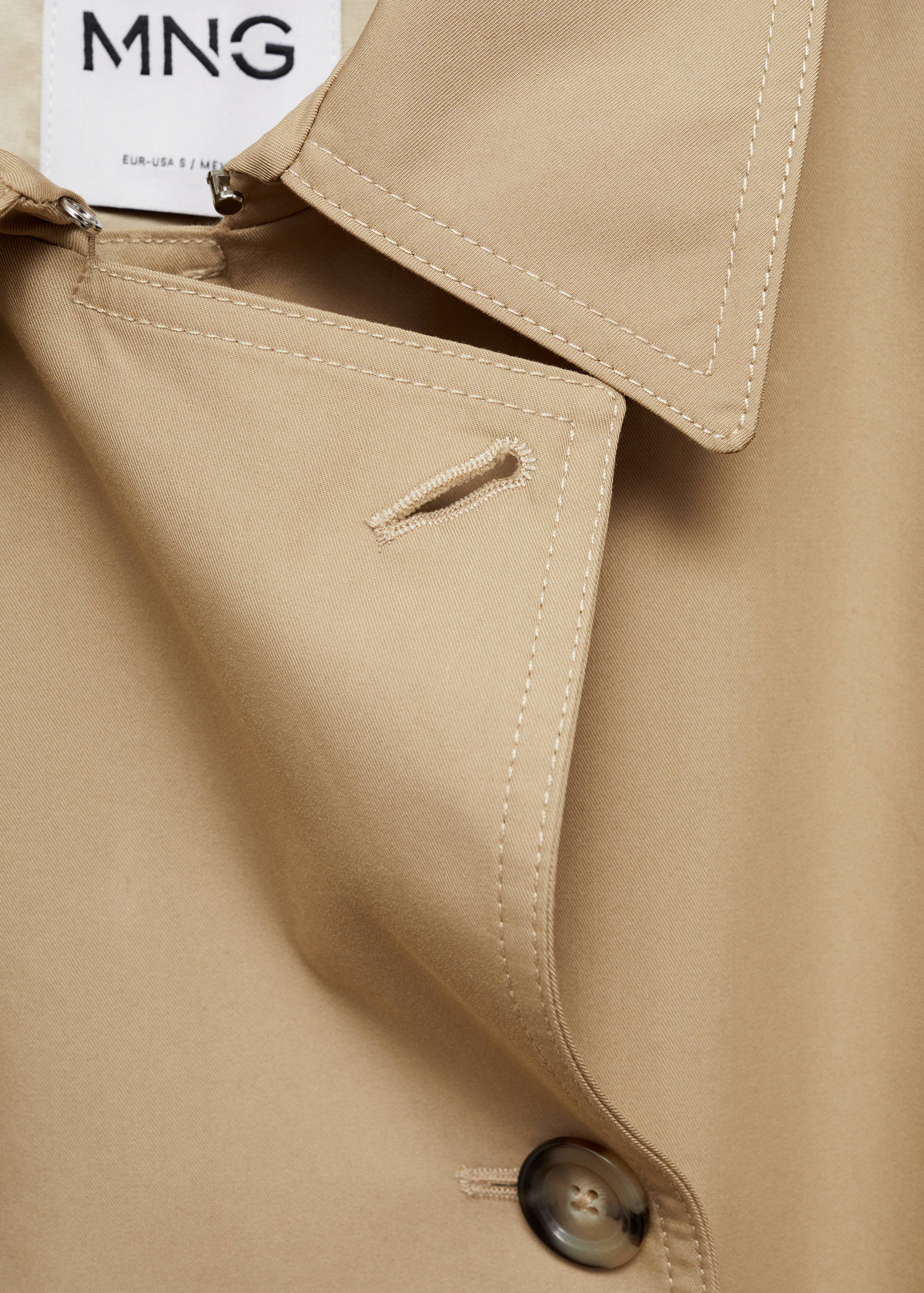 Double-breasted cotton trench coat - Details of the article 8