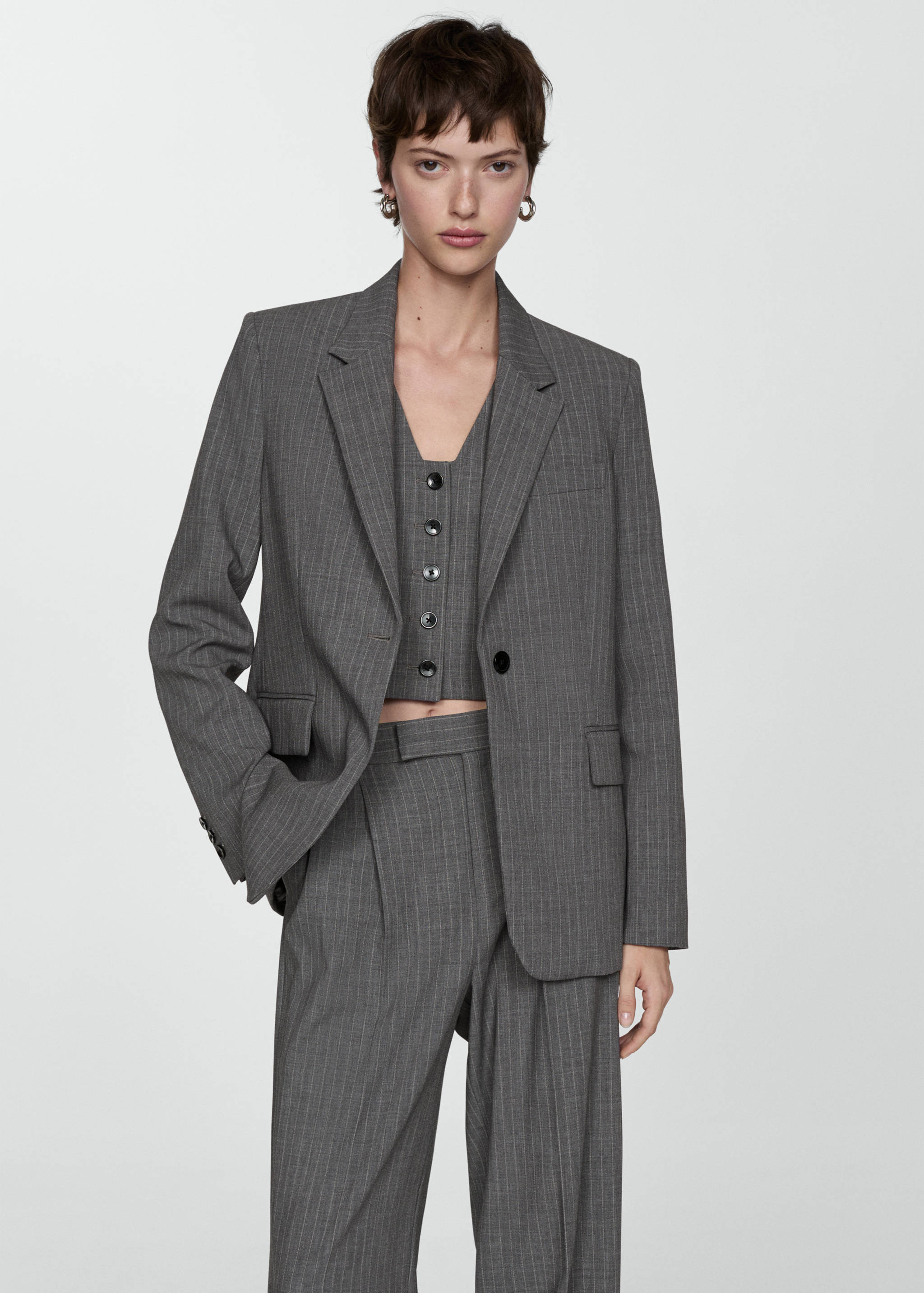 Pinstripe suit blazer - Medium plane