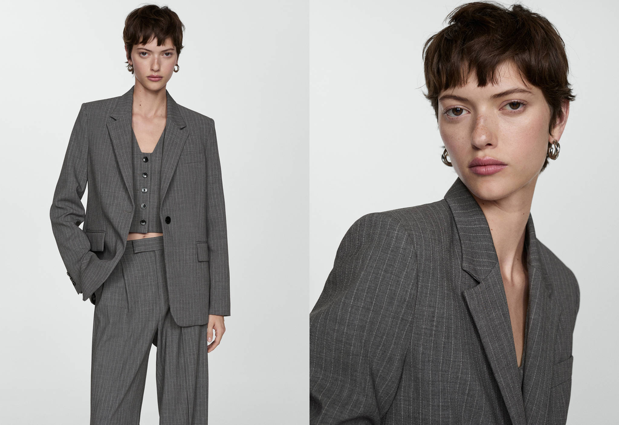 Pinstripe suit blazer - Panoramic plane