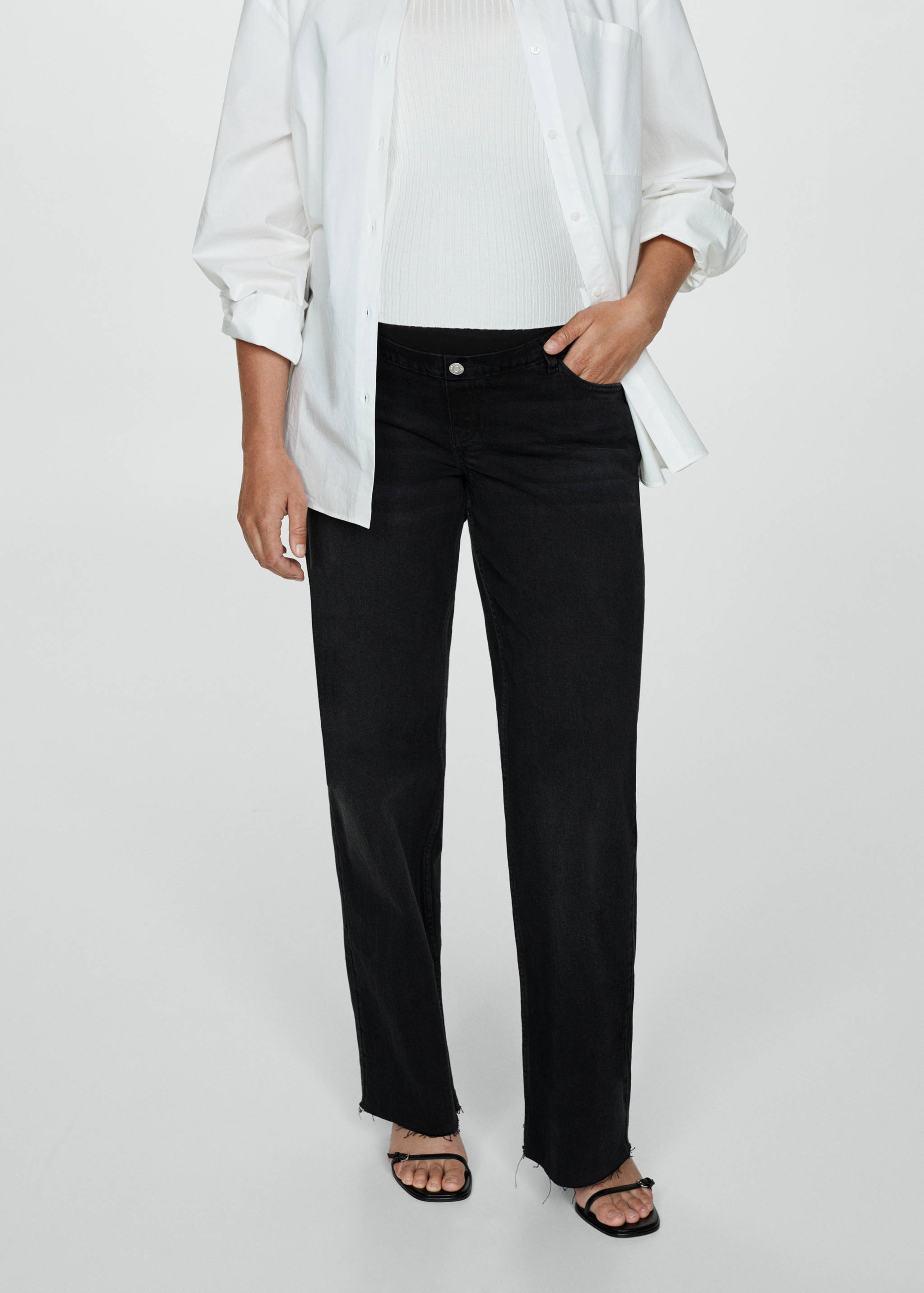 Maternity wide leg jeans - Medium plane