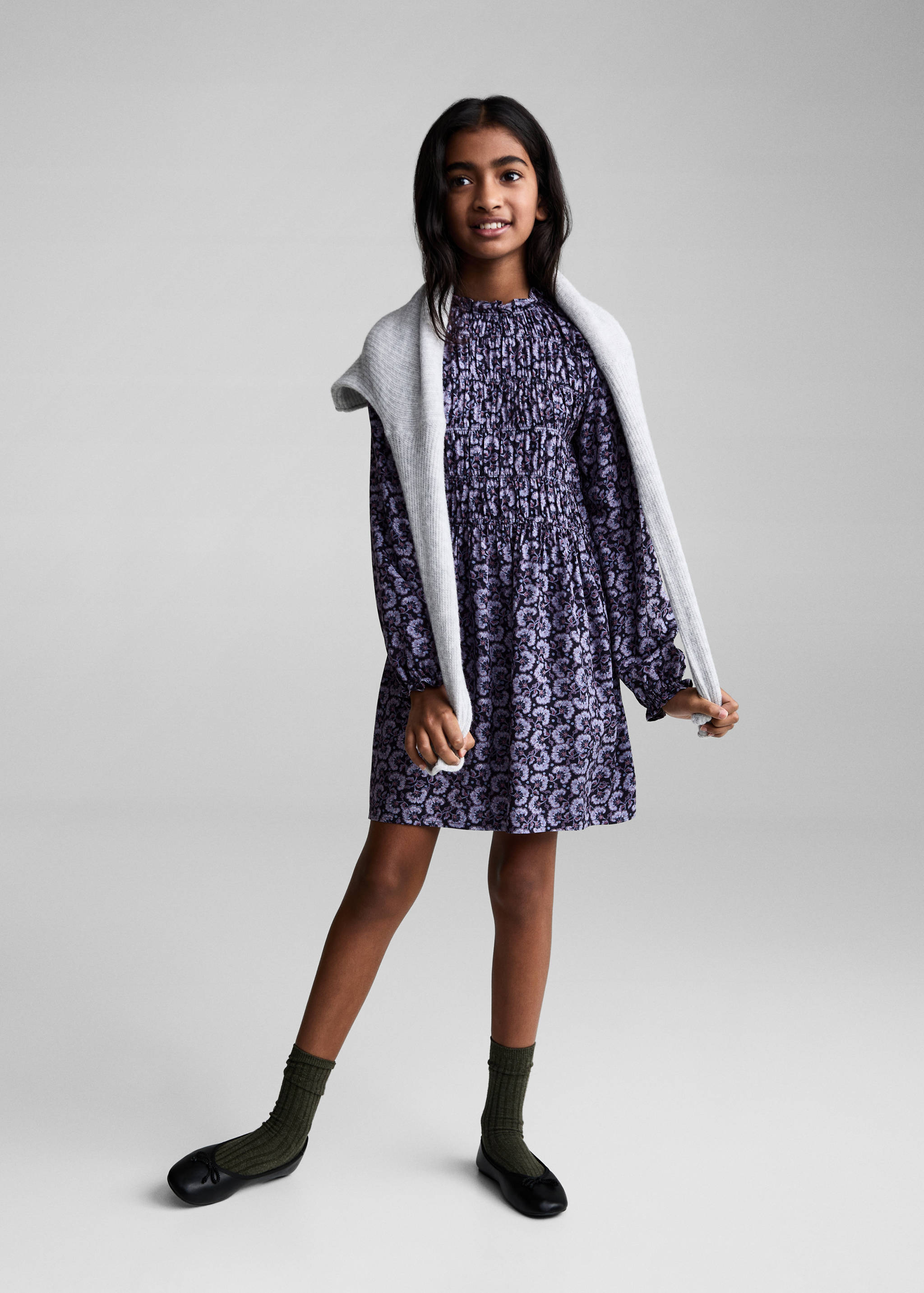 Flower print dress - General plane